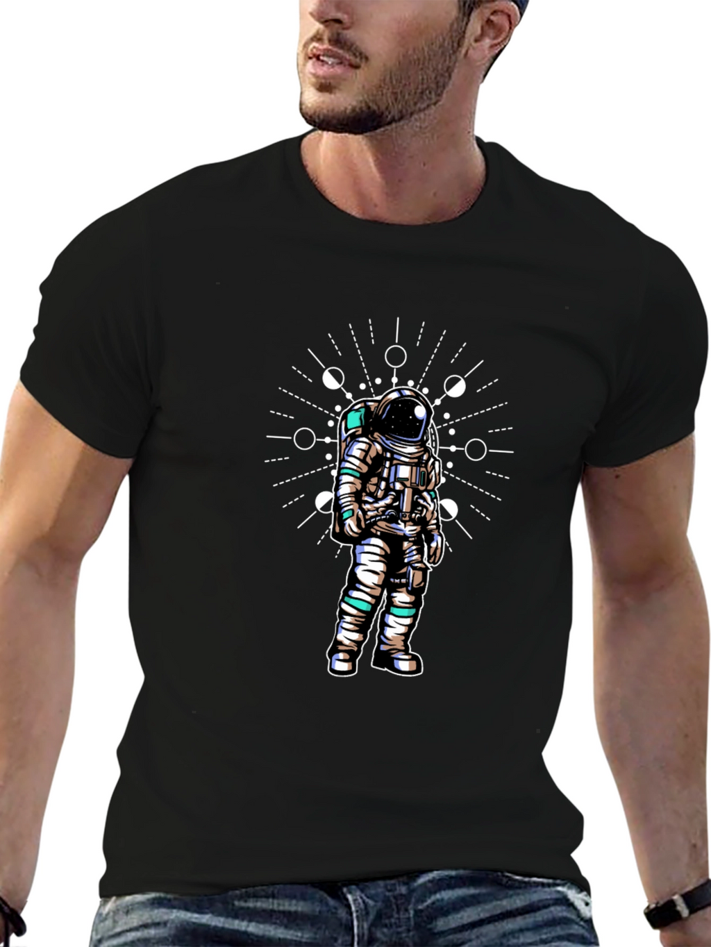 Astronaut Graphic Tee - Space Lovers Black T-Shirt