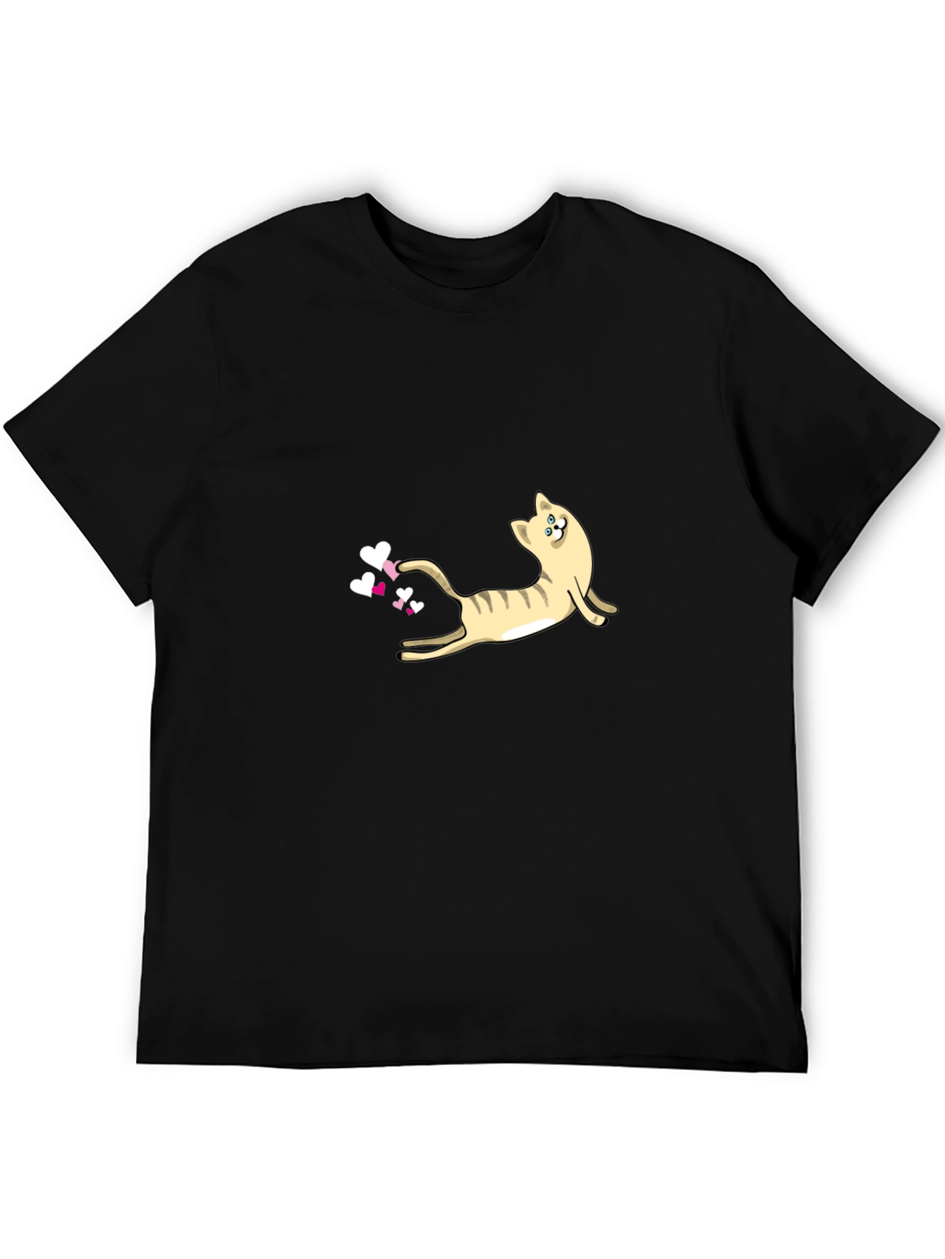 Cute Cat & Hearts Graphic Tee - Fun & Stylish Casual Wear
