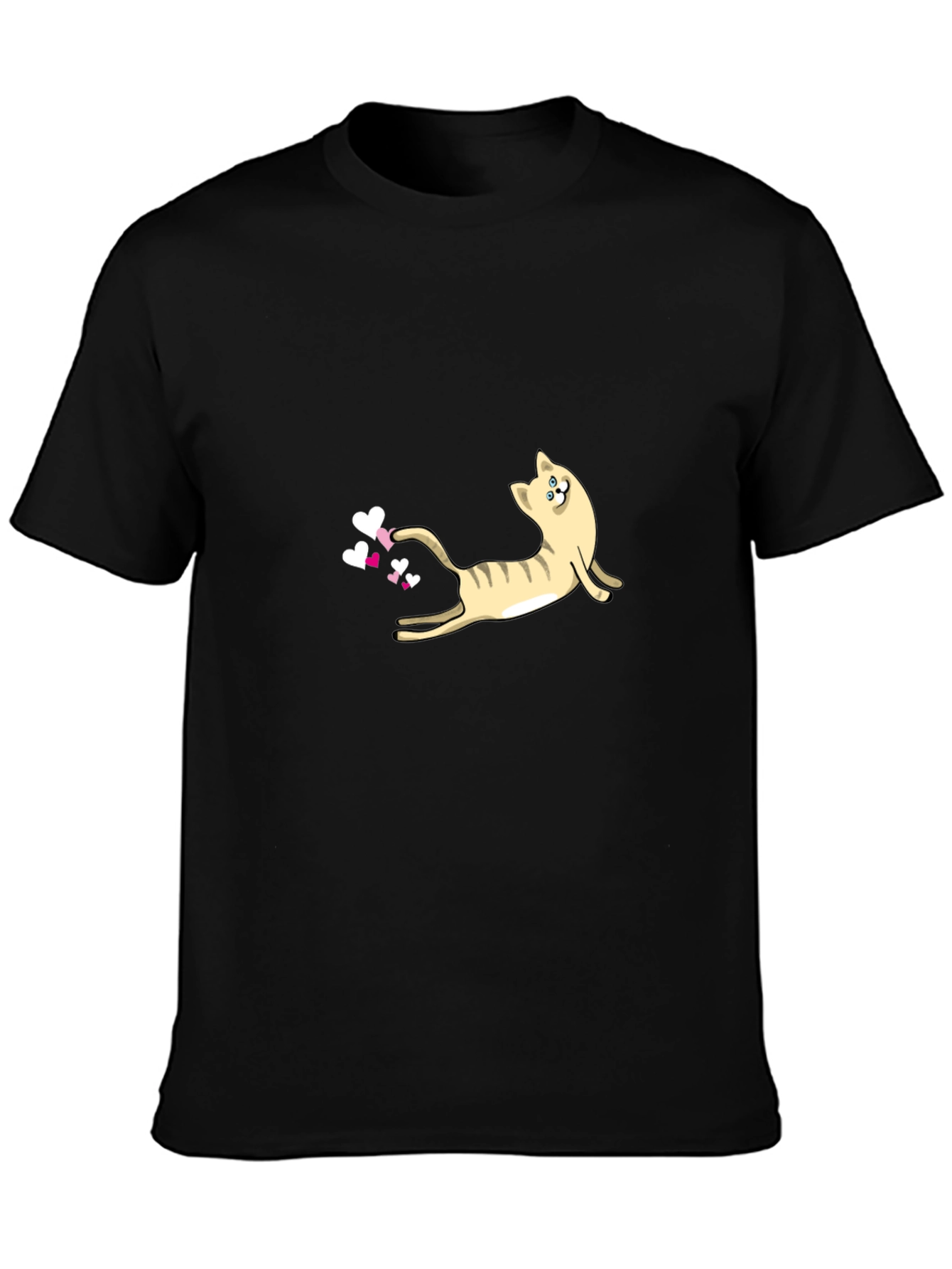 Cute Cat & Hearts Graphic Tee - Fun & Stylish Casual Wear