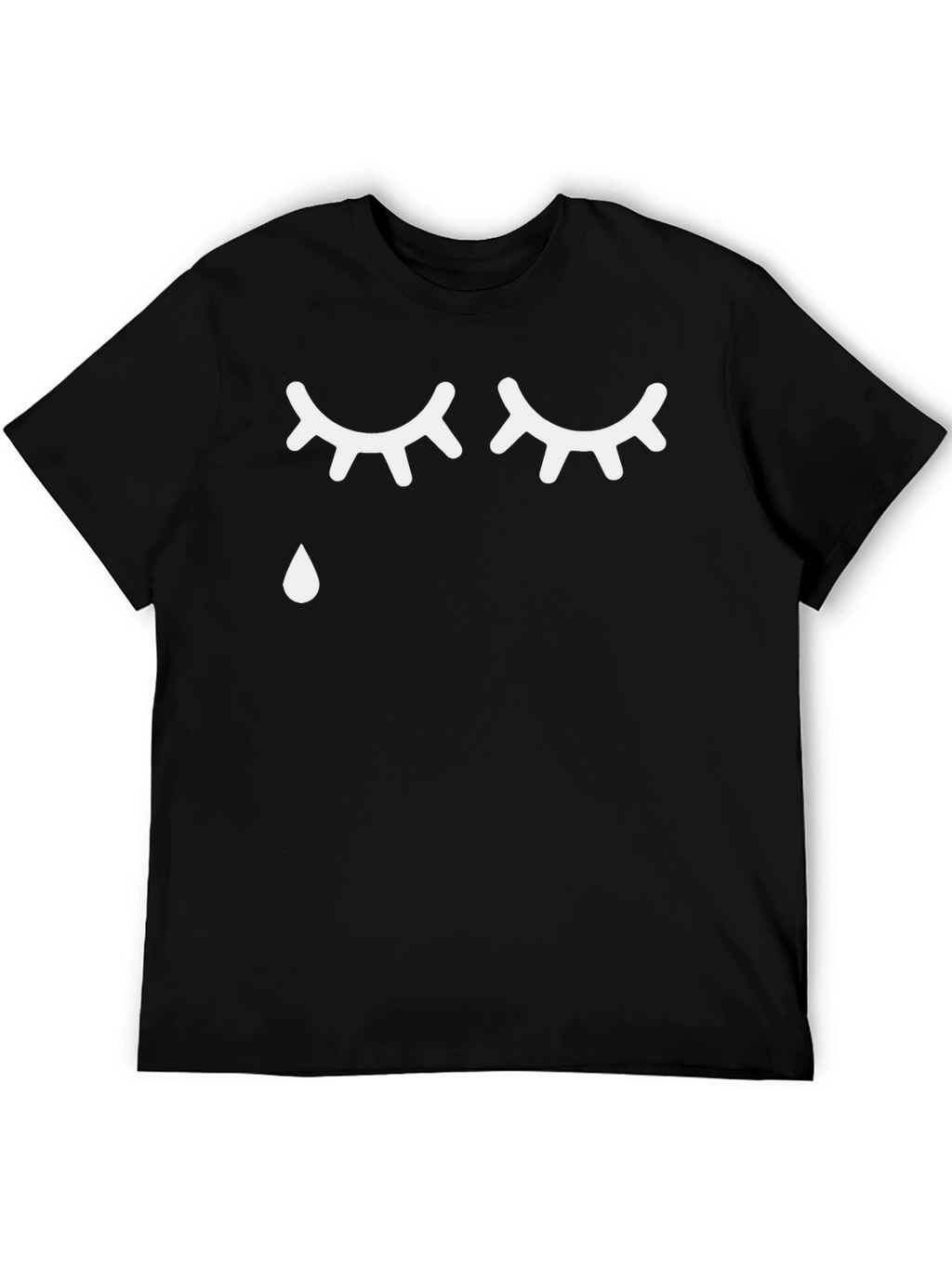 Emotional Graphic Tee - Crying Eyes Black T-Shirt