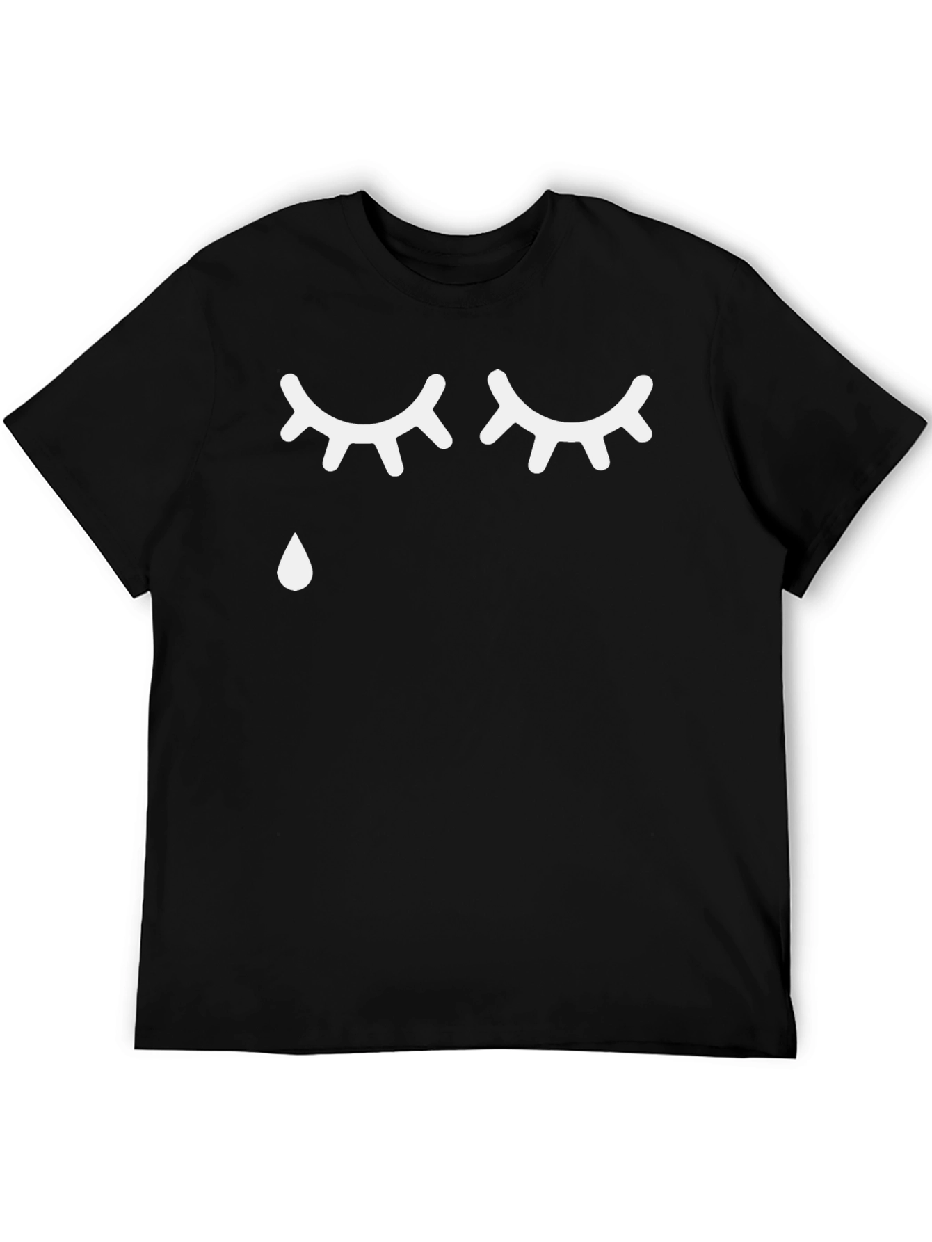Emotional Graphic Tee - Crying Eyes Black T-Shirt