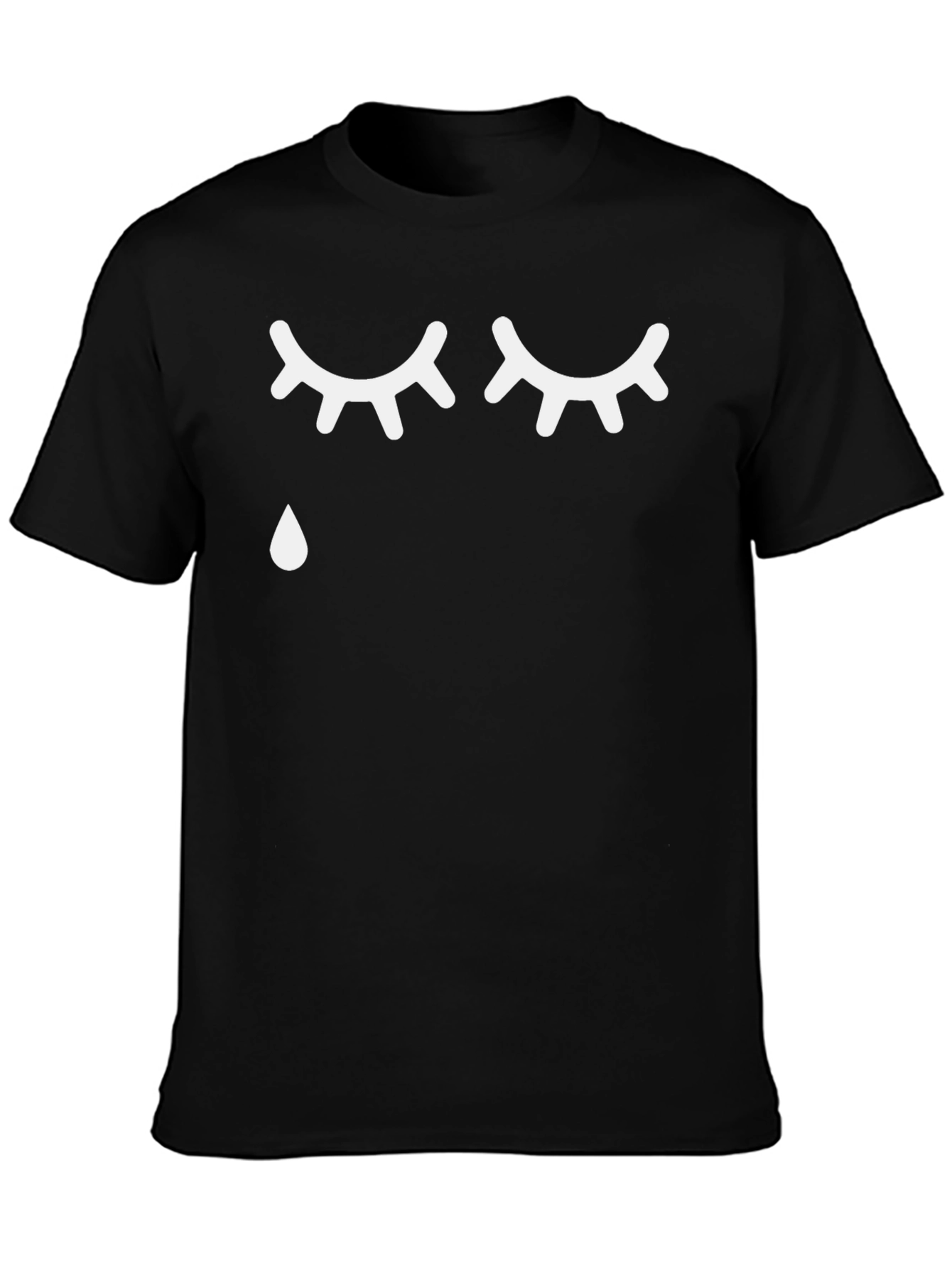 Emotional Graphic Tee - Crying Eyes Black T-Shirt