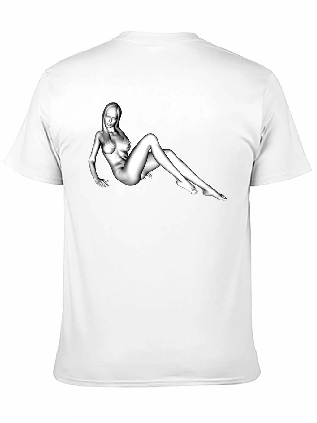 Black T-Shirt with Artistic Figure Graphic