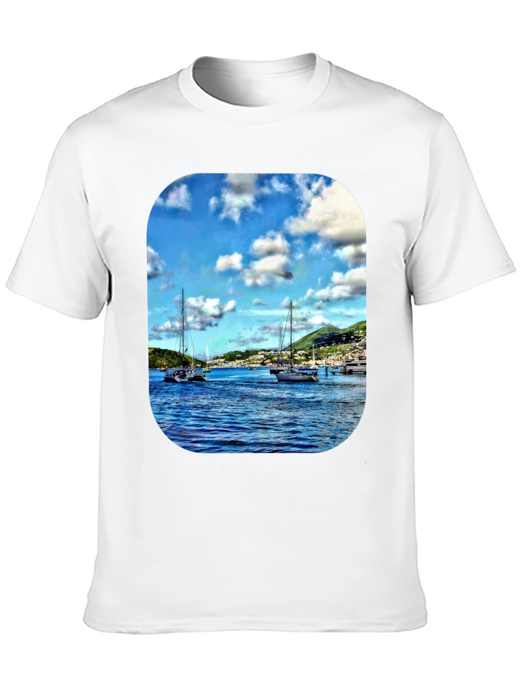 Nautical Sailboat Graphic T-Shirt - Mens Black Tee