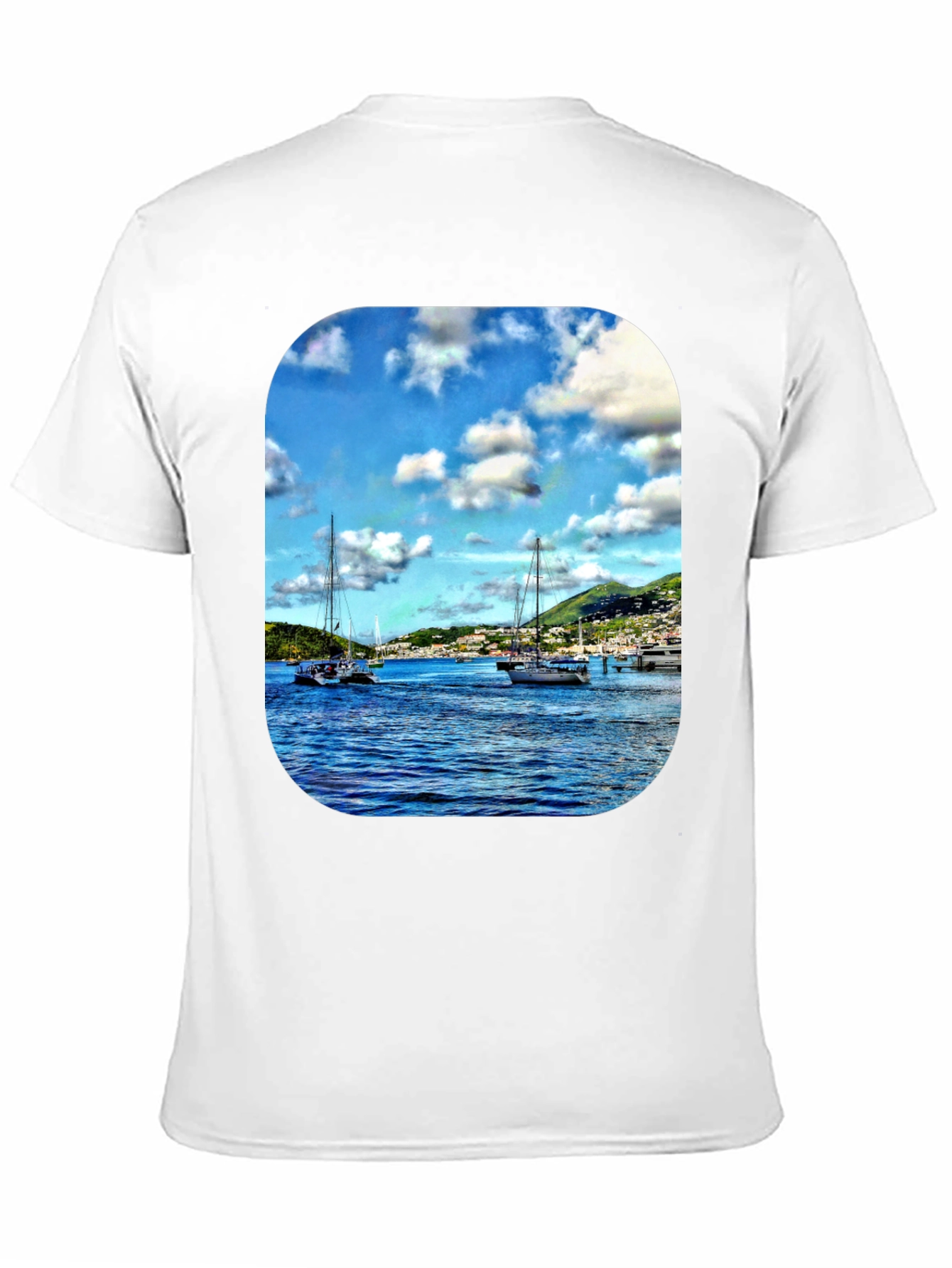 Nautical Sailboat Graphic T-Shirt - Mens Black Tee