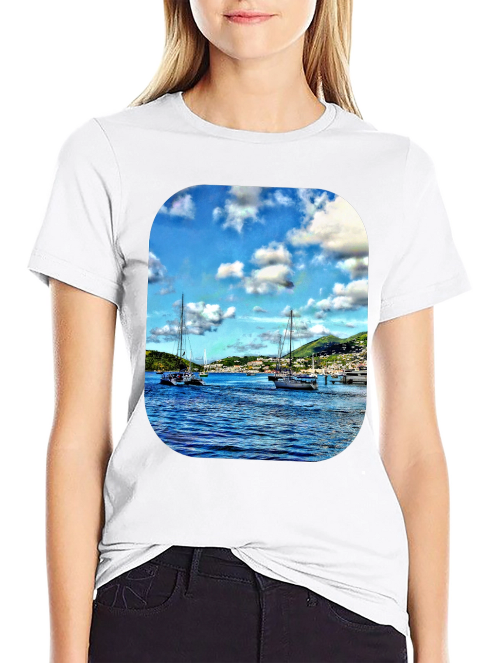 Nautical Sailboat Graphic T-Shirt - Mens Black Tee