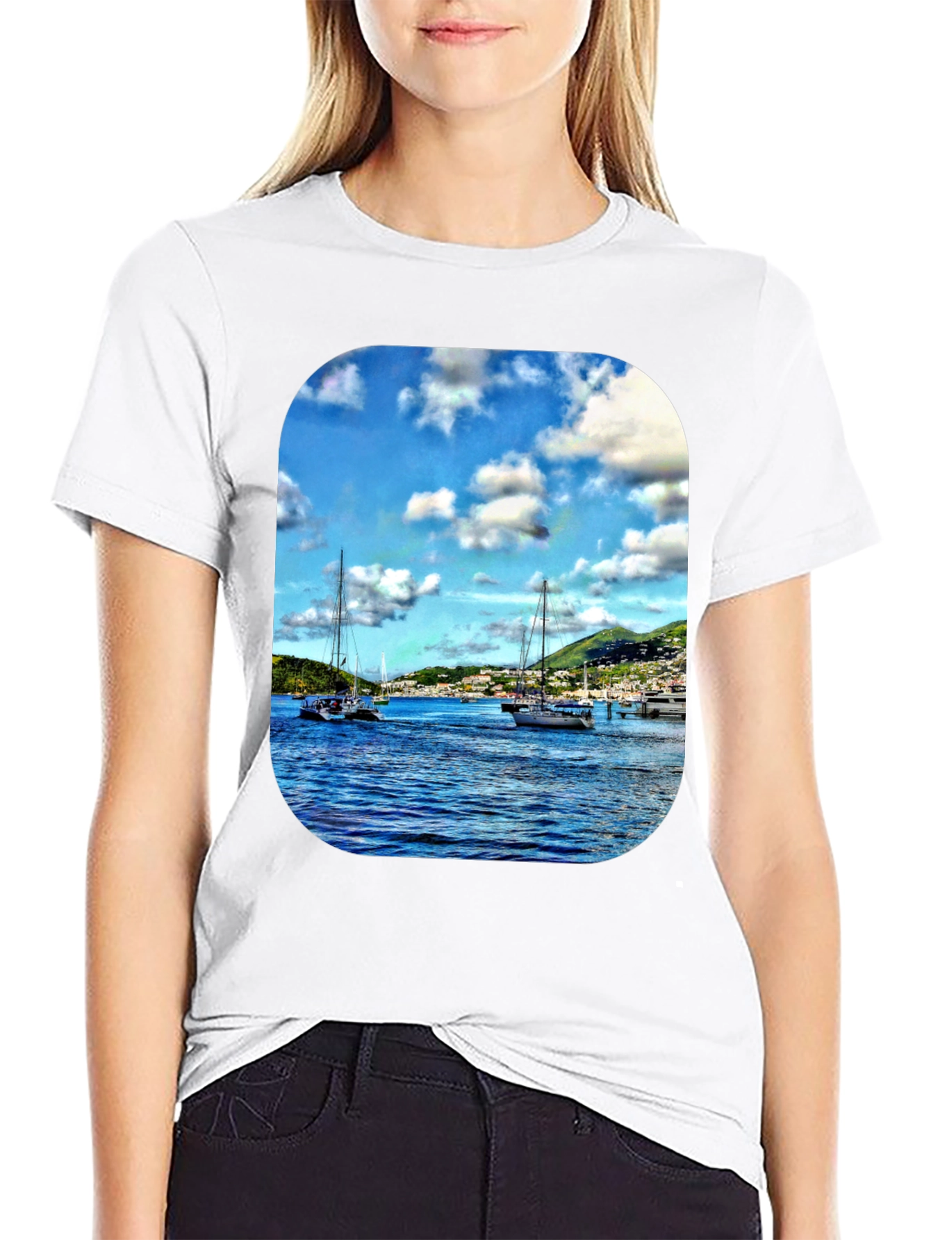 Nautical Sailboat Graphic T-Shirt - Mens Black Tee