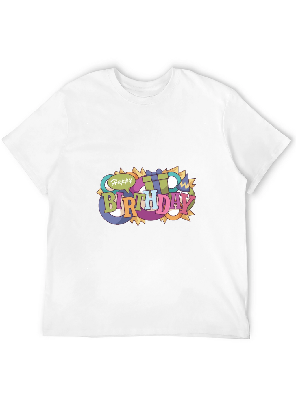 Happy Birthday Graphic Black T-Shirt