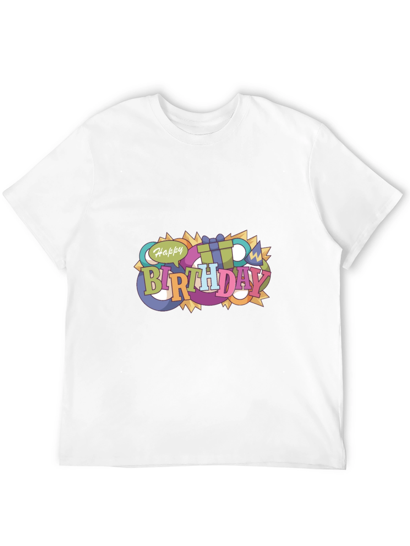 Happy Birthday Graphic Black T-Shirt