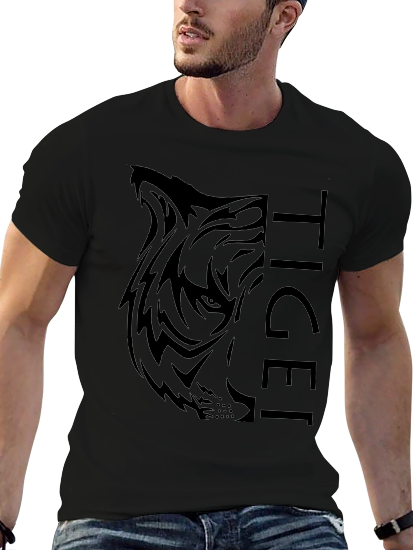 Tiger Graphic Black T-Shirt - Mens Fashion