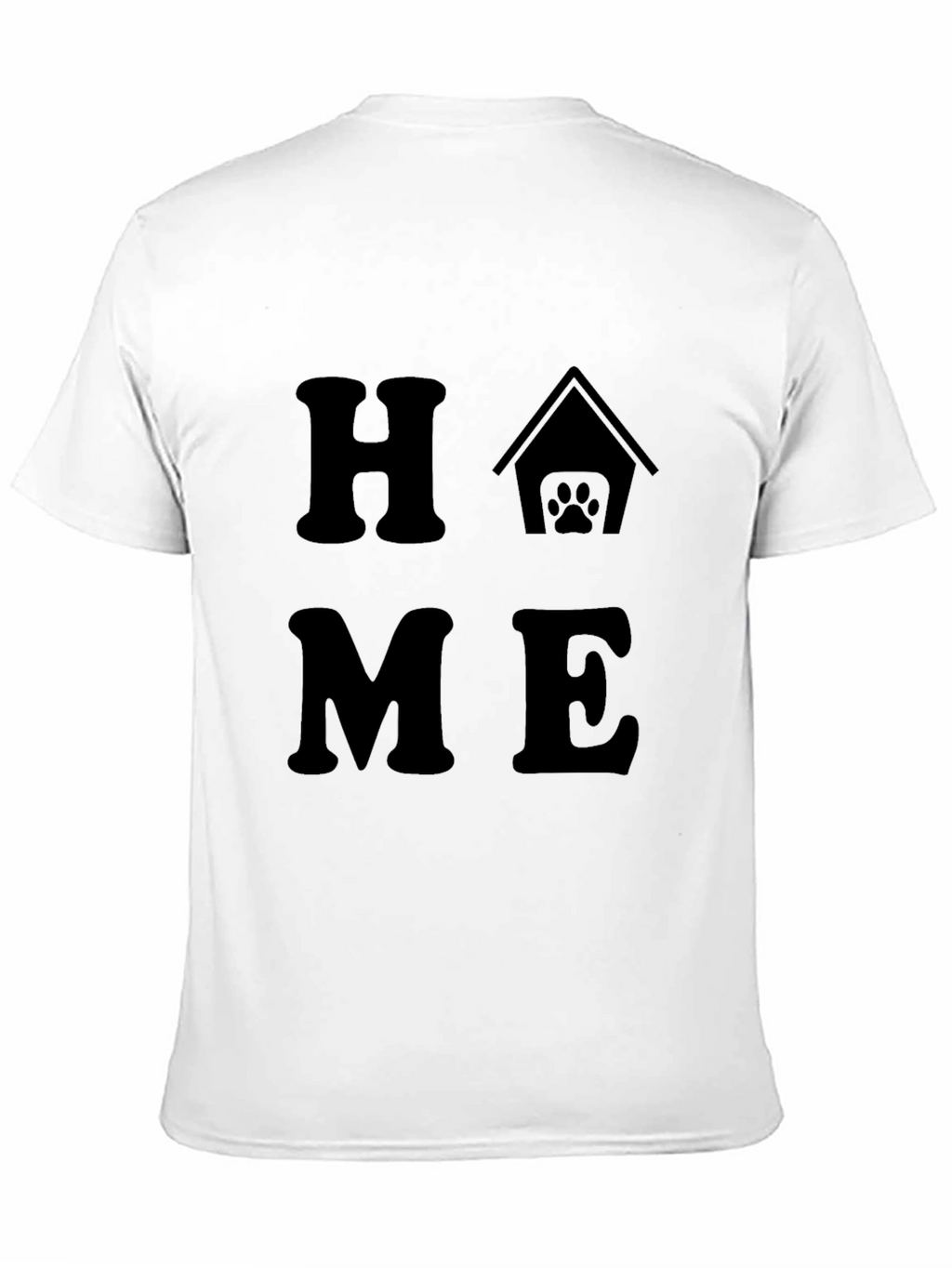 Home Dog Paw Graphic Tee - Black Cotton T-Shirt