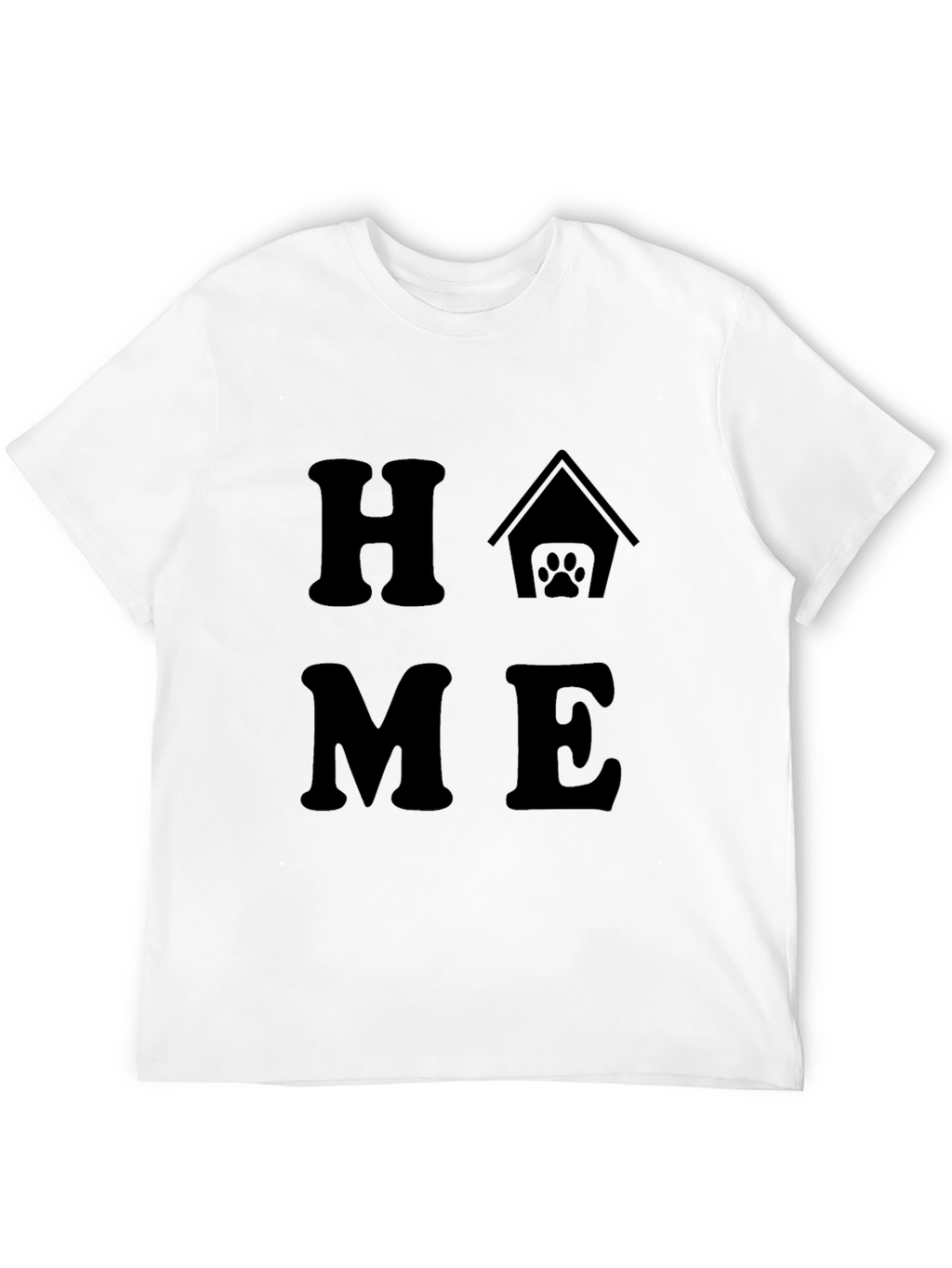 Home Dog Paw Graphic Tee - Black Cotton T-Shirt