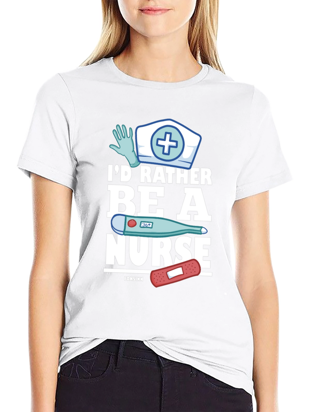 Id Rather Be A Nurse Black T-Shirt