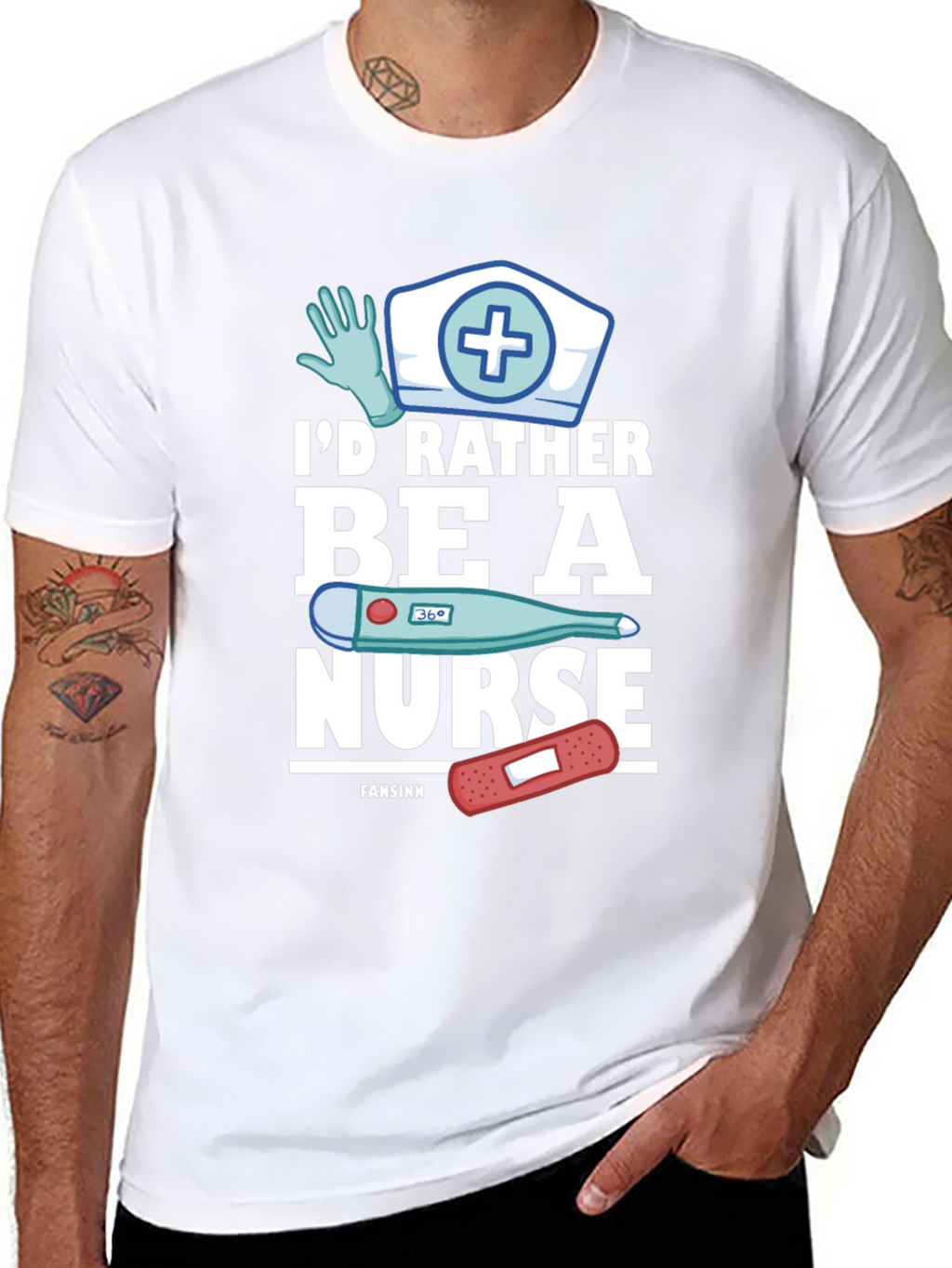 Id Rather Be A Nurse Black T-Shirt