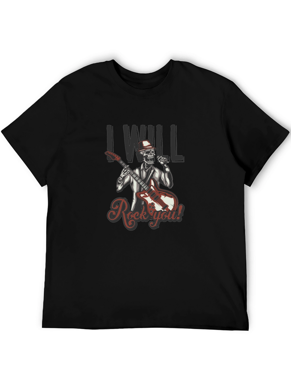 Rocking Skeleton Graphic Black T-Shirt