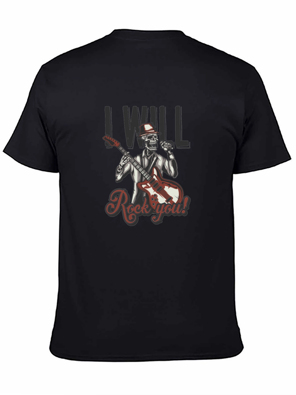 Rocking Skeleton Graphic Black T-Shirt