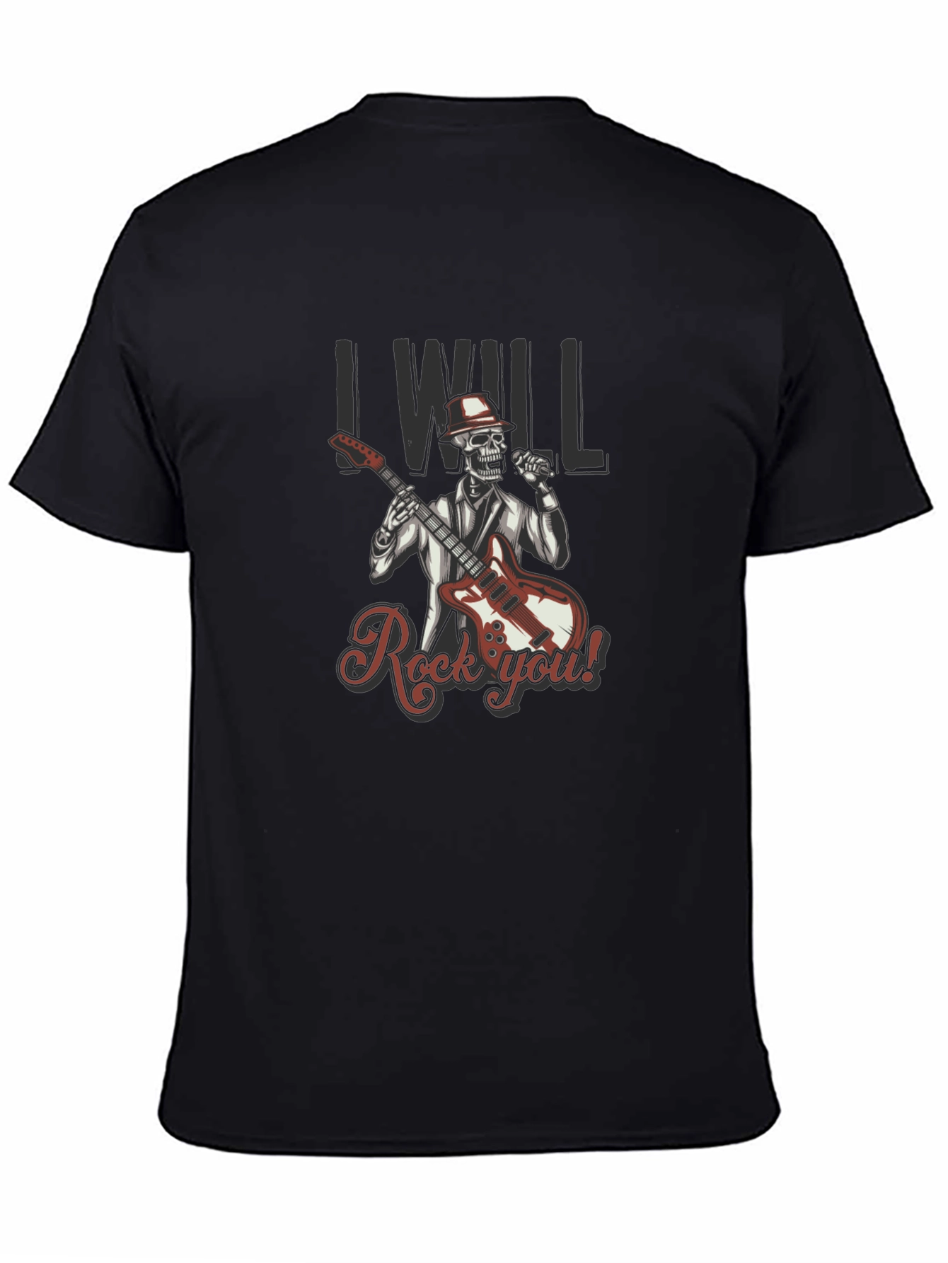 Rocking Skeleton Graphic Black T-Shirt