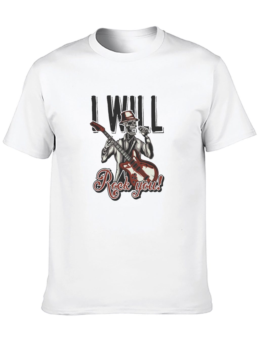 Rocking Skeleton Graphic Black T-Shirt