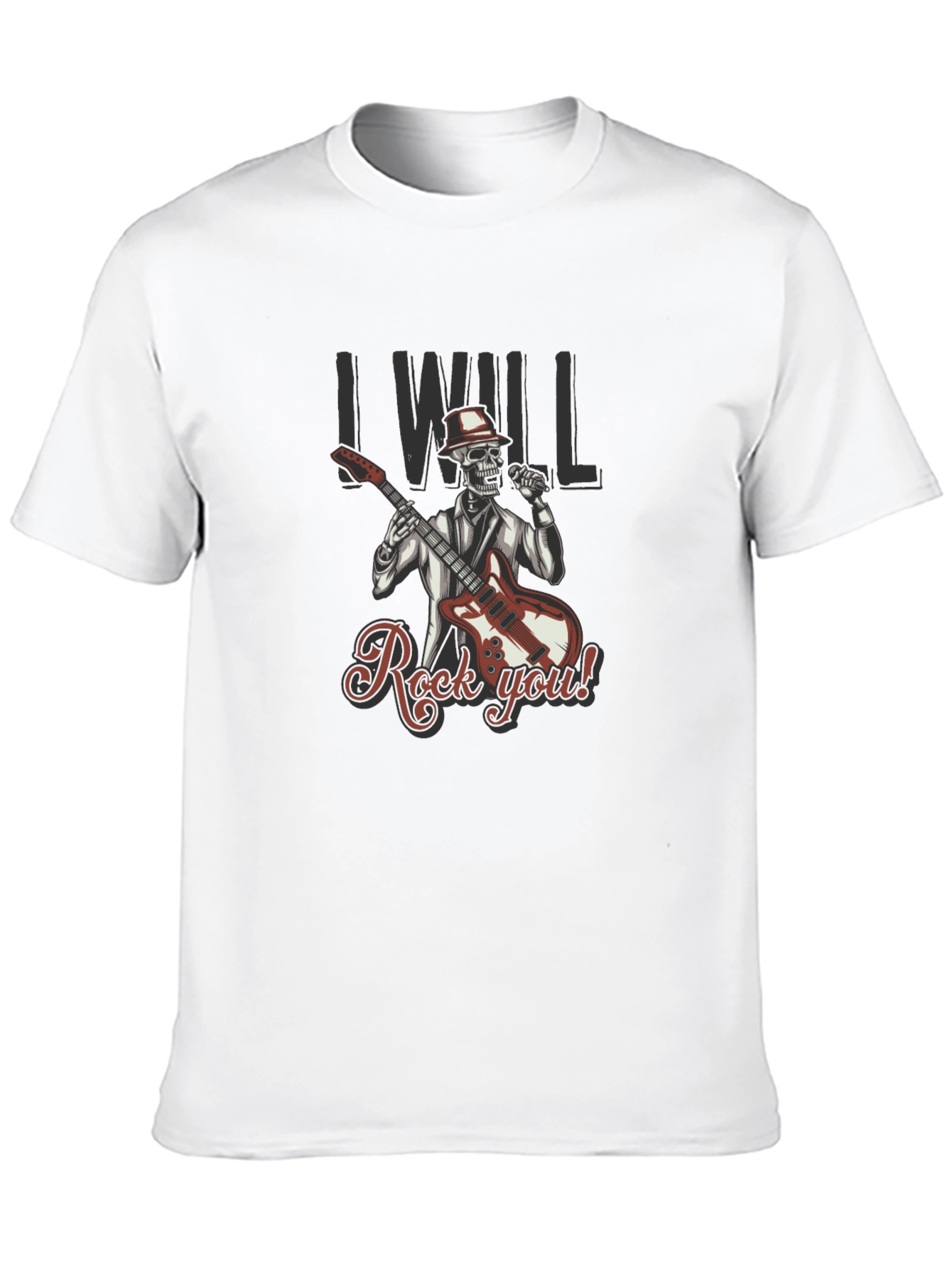 Rocking Skeleton Graphic Black T-Shirt
