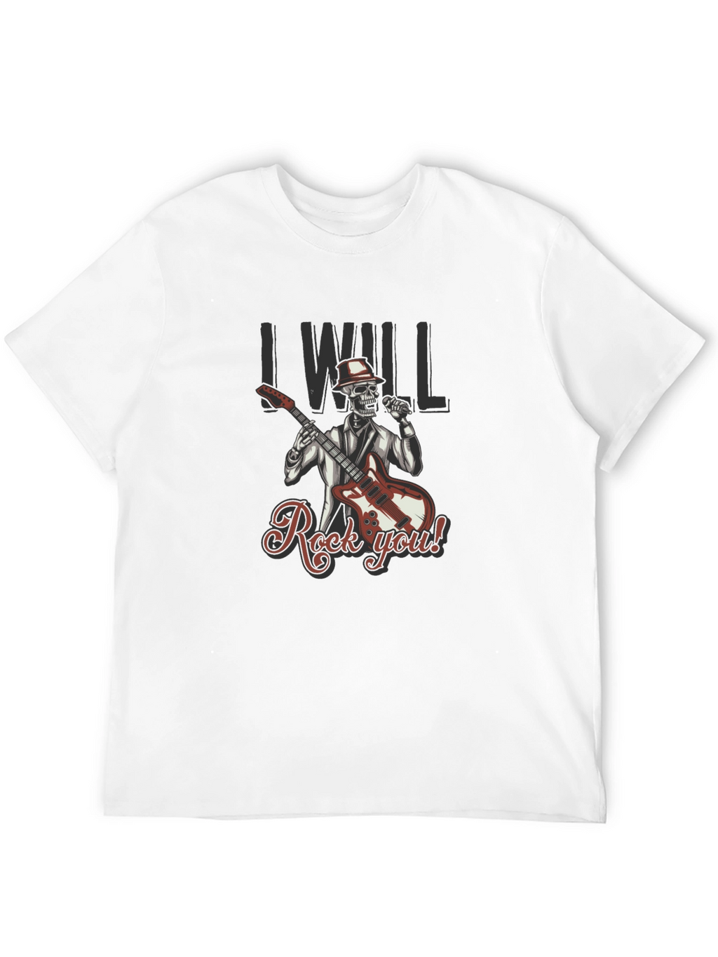 Rocking Skeleton Graphic Black T-Shirt