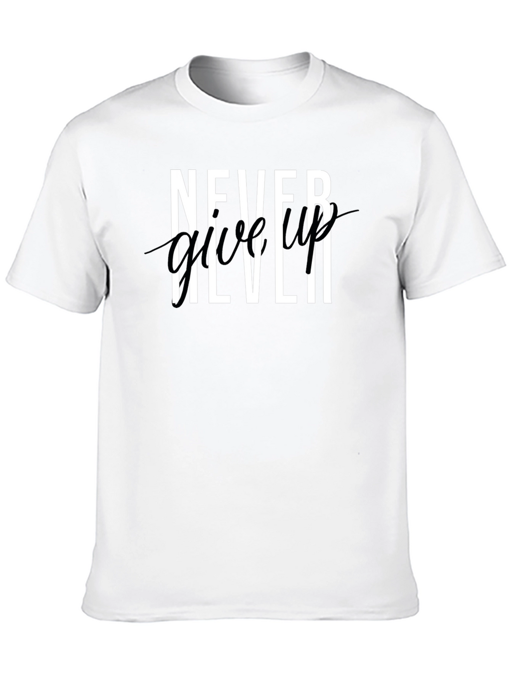 Never Give Up Graphic Tee - Black T-Shirt