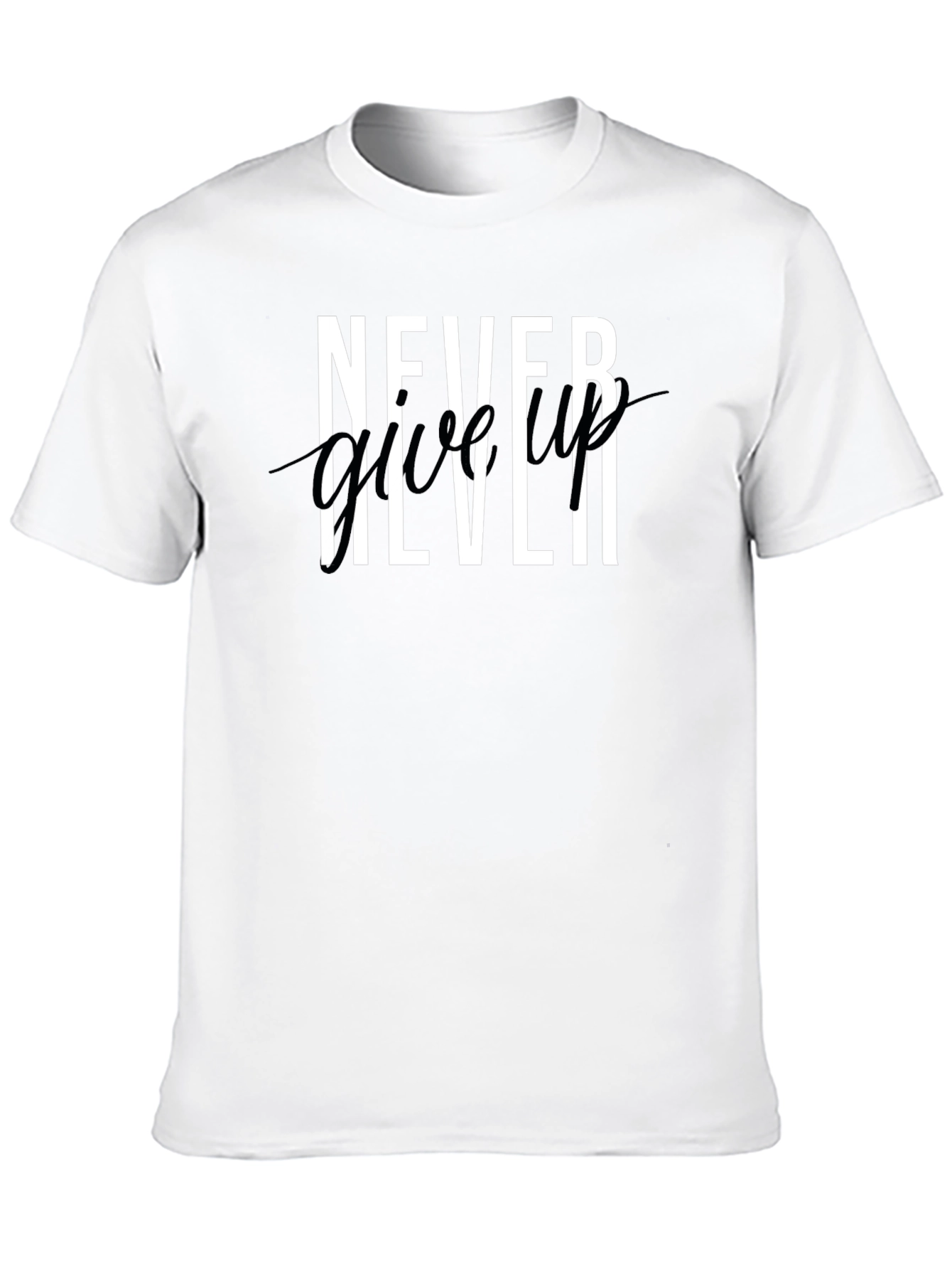Never Give Up Graphic Tee - Black T-Shirt
