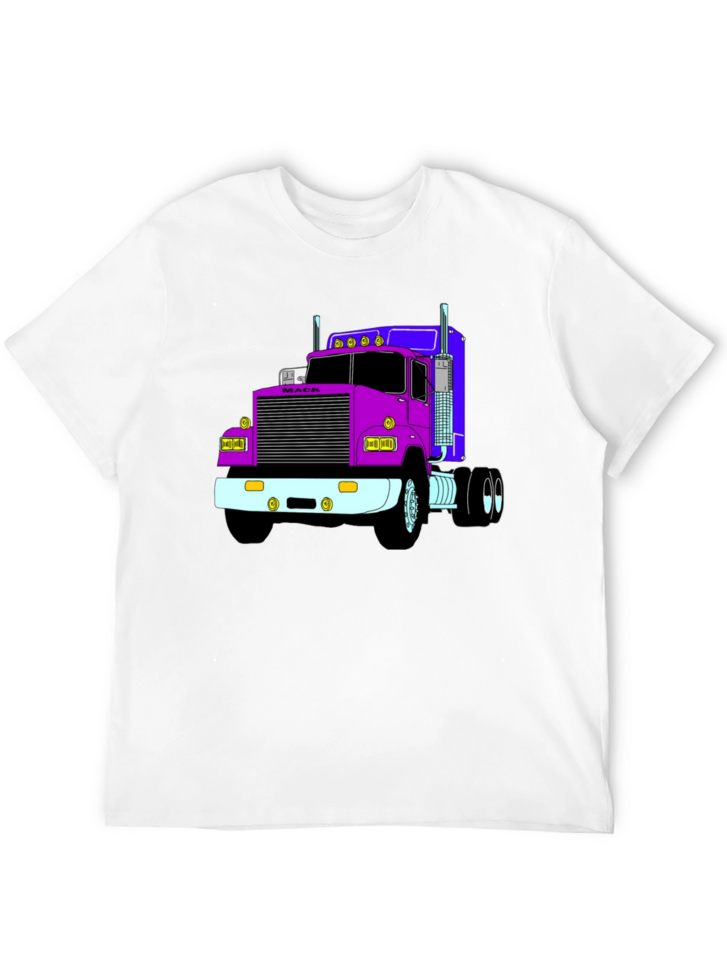 Truck Graphic Tee - Black Cotton Blend T-Shirt