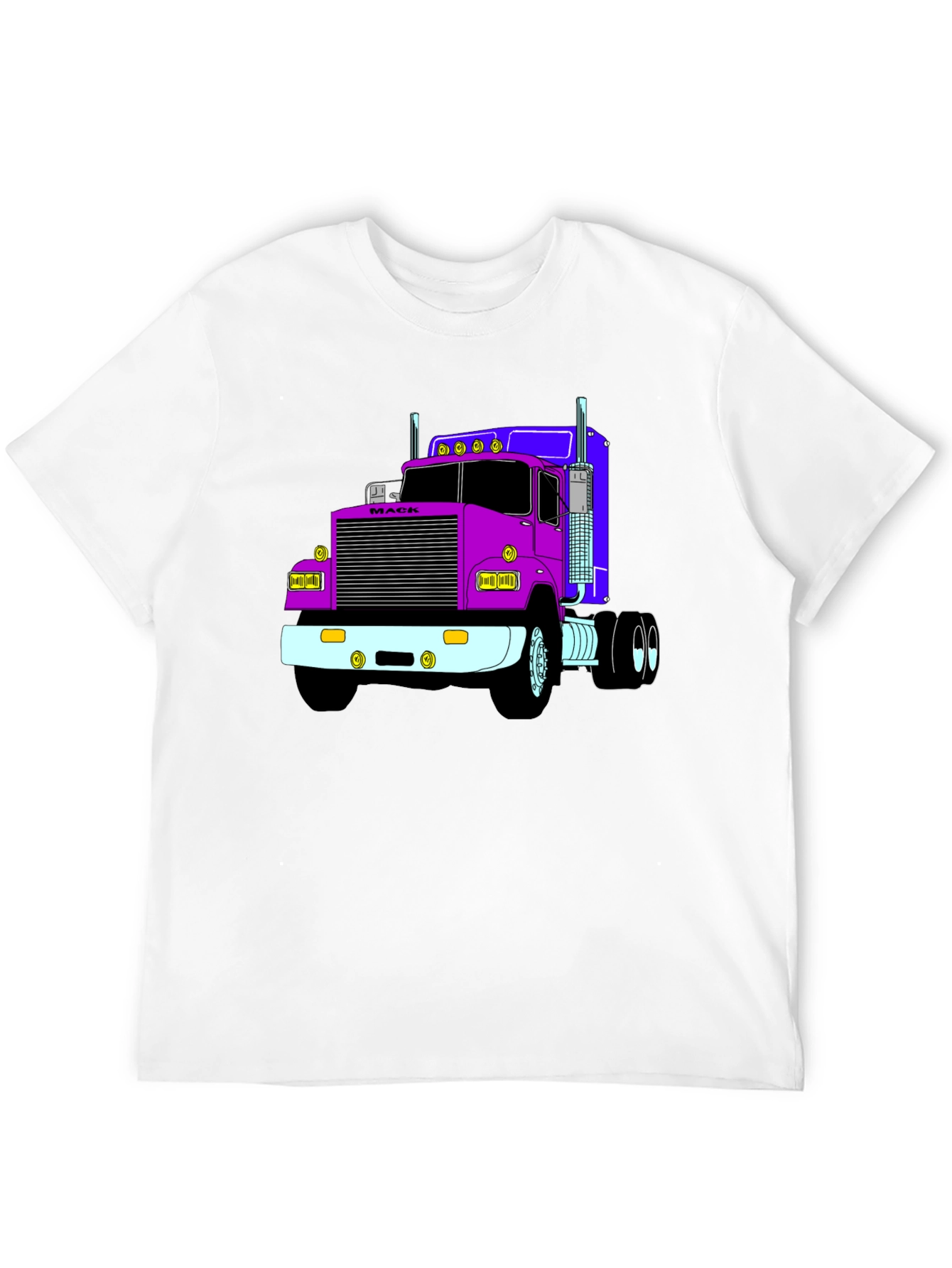 Truck Graphic Tee - Black Cotton Blend T-Shirt