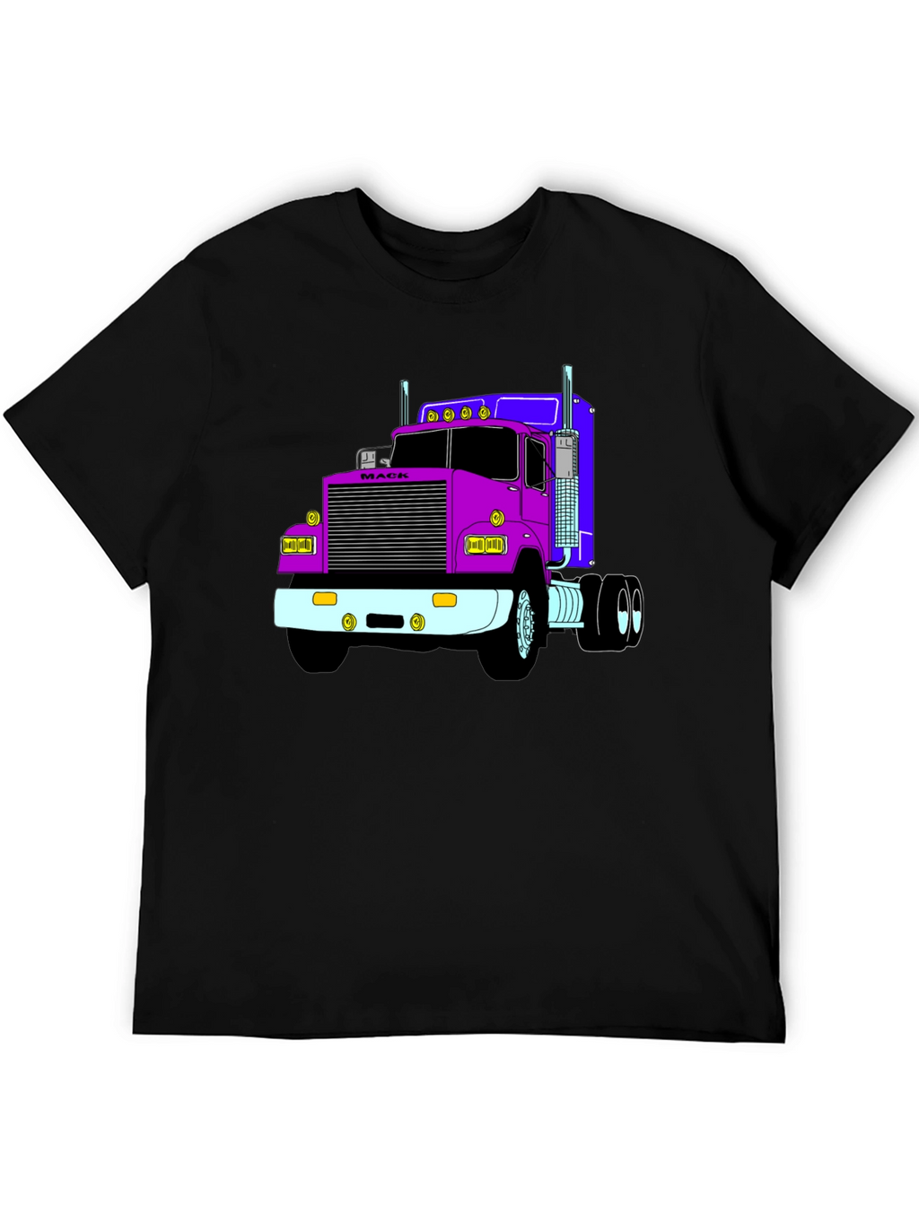 Truck Graphic Tee - Black Cotton Blend T-Shirt