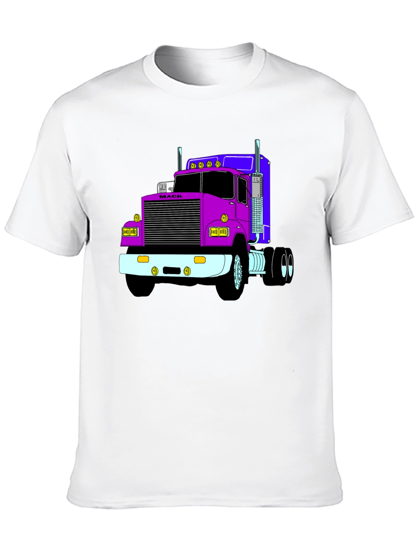 Truck Graphic Tee - Black Cotton Blend T-Shirt