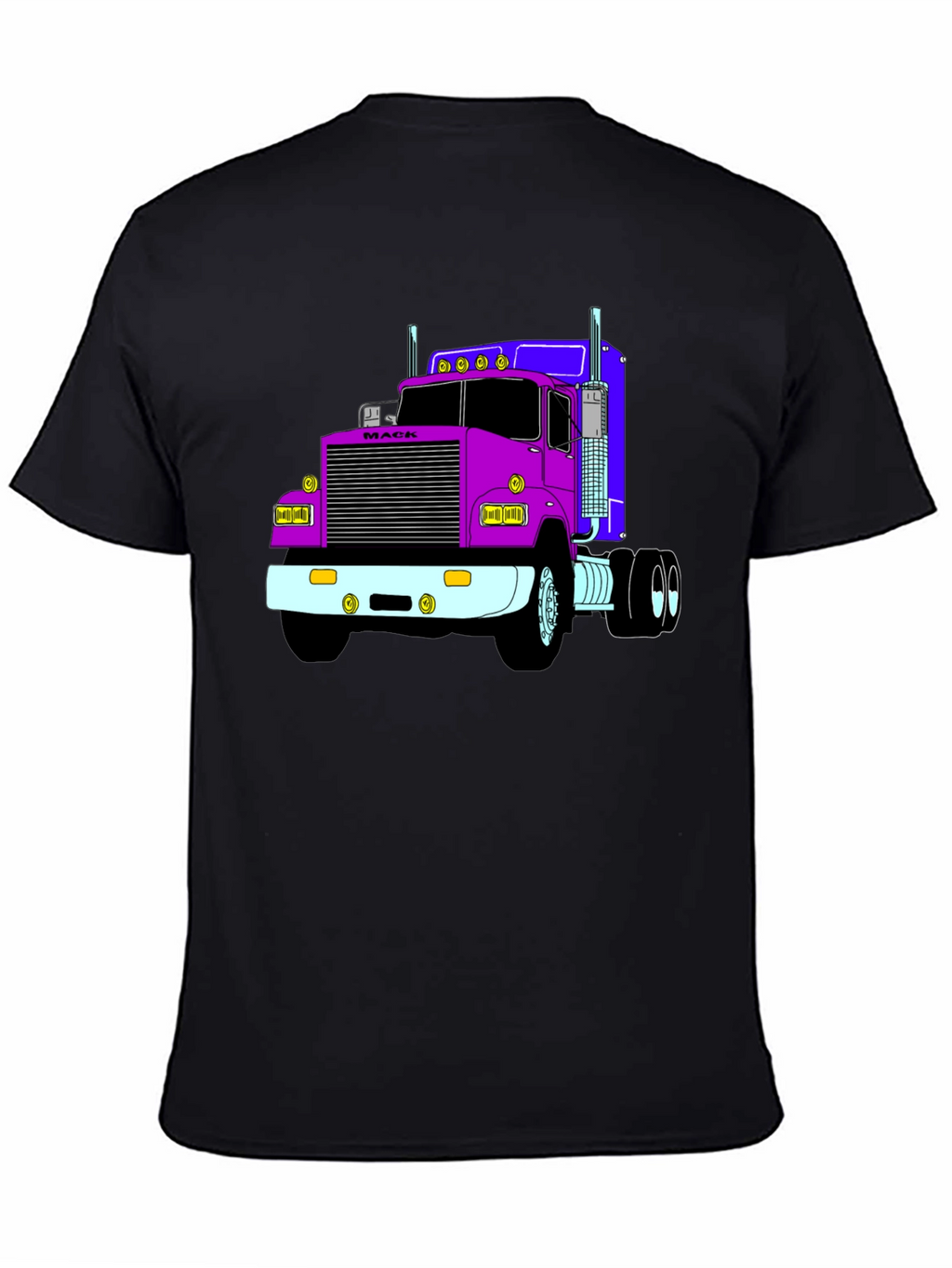 Truck Graphic Tee - Black Cotton Blend T-Shirt