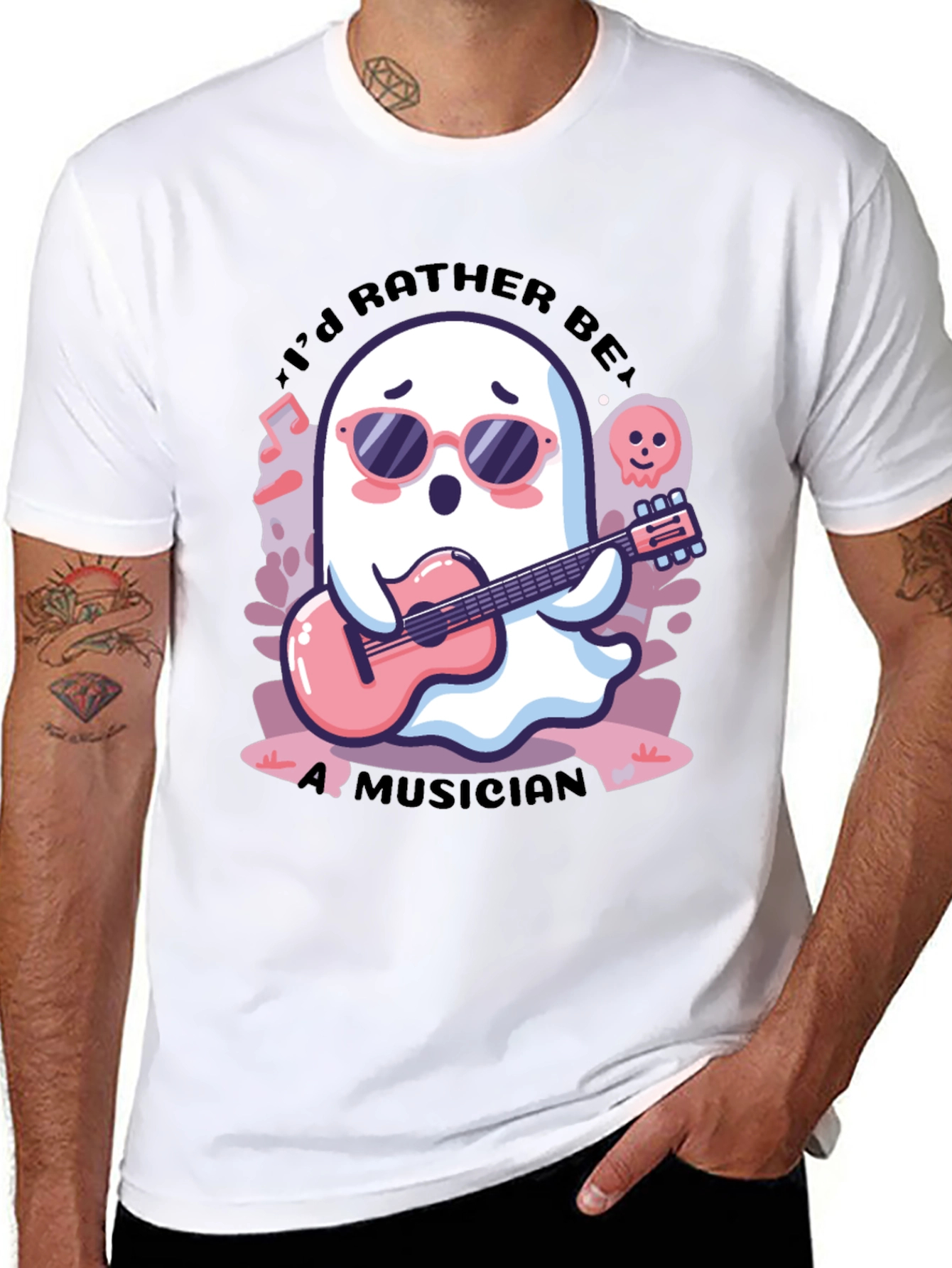 Ghost Musician Graphic Tee - Cool & Unique