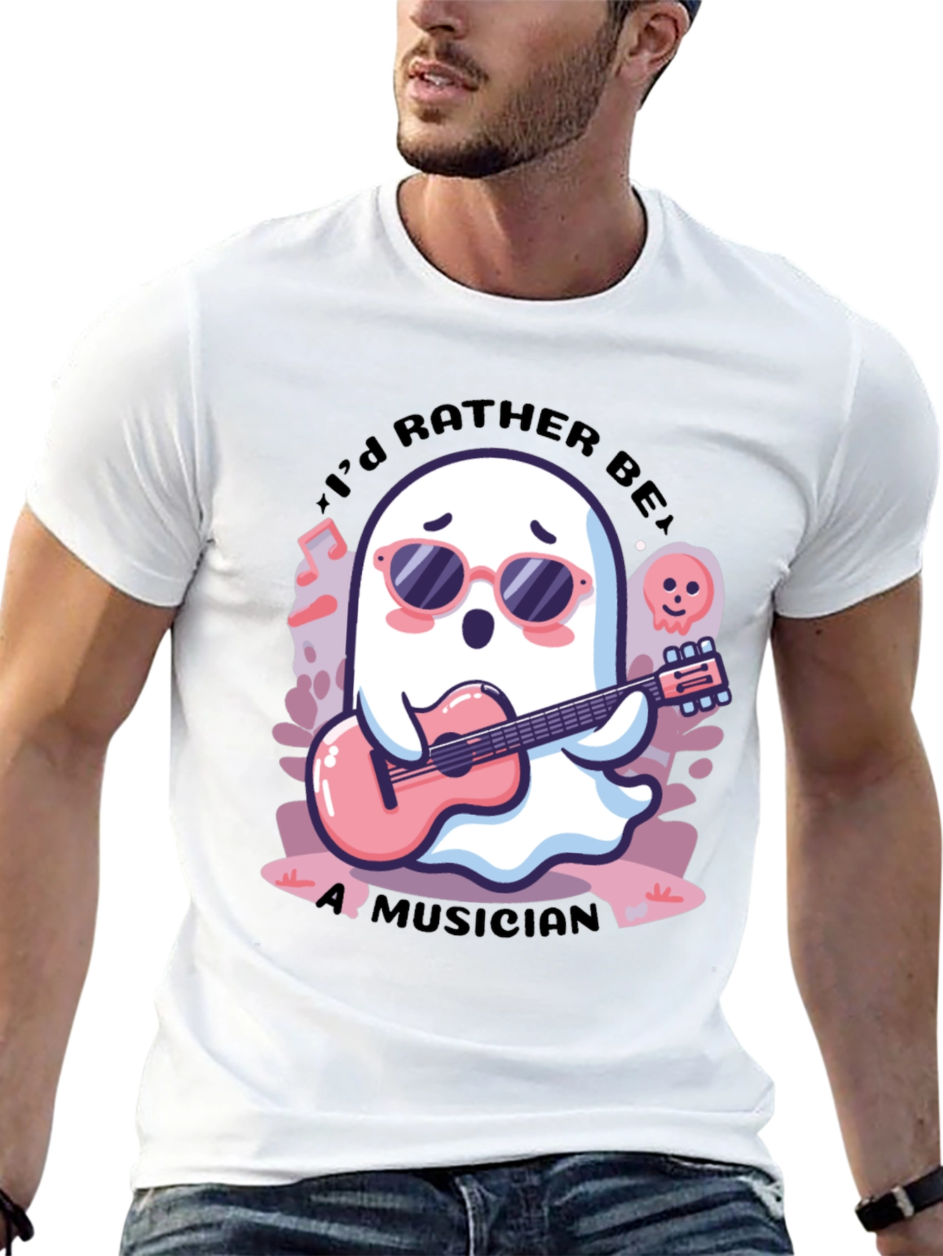 Ghost Musician Graphic Tee - Cool & Unique