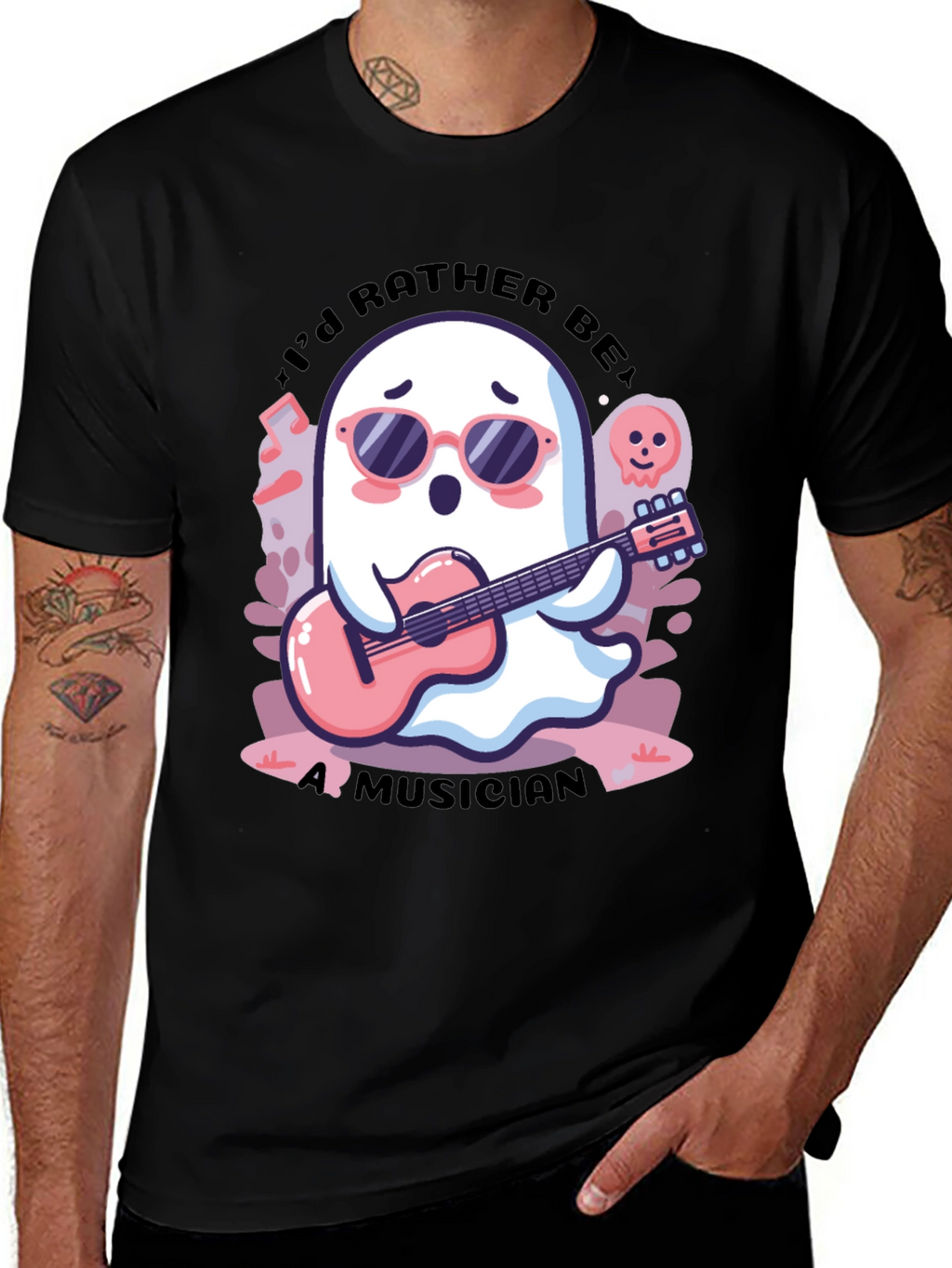 Ghost Musician Graphic Tee - Cool & Unique