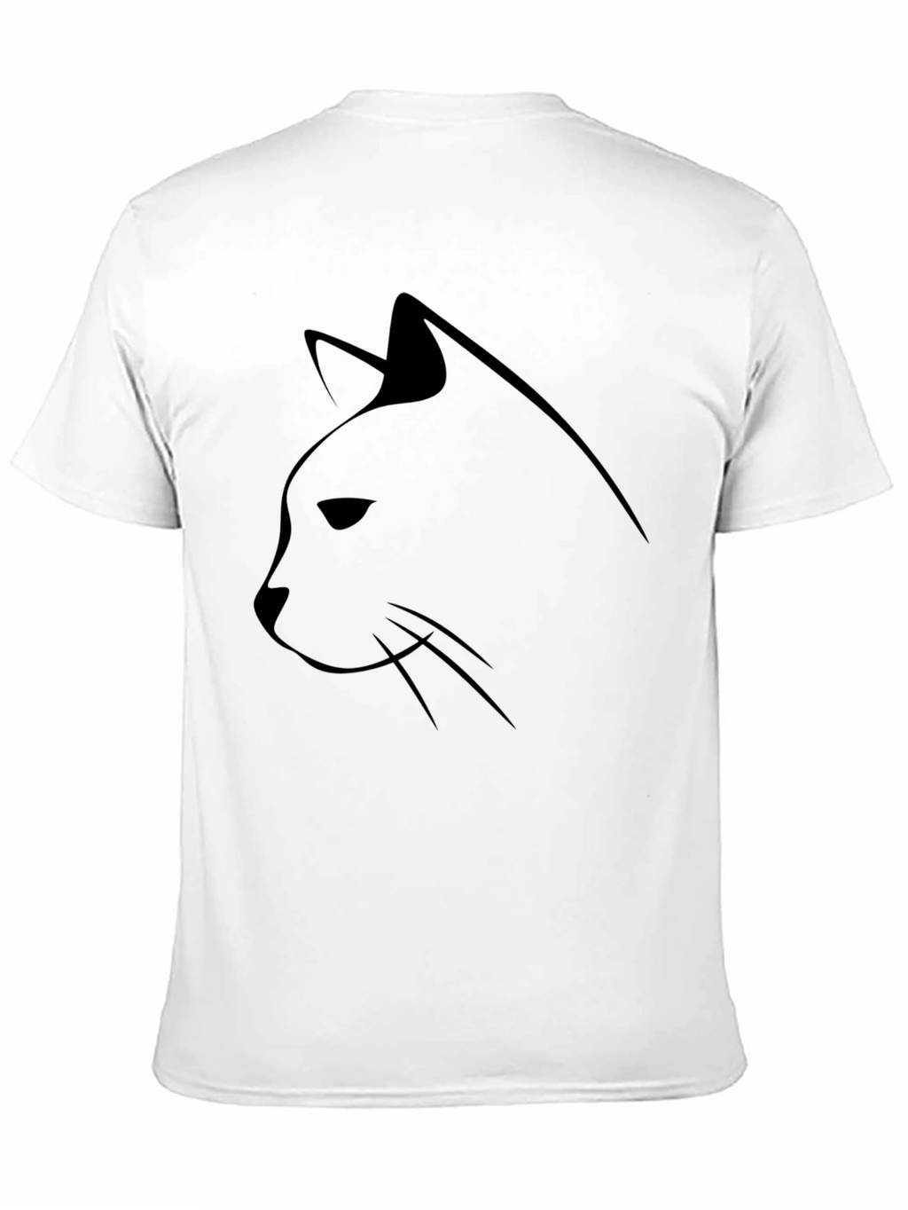 Minimalist Cat Silhouette Black T-Shirt