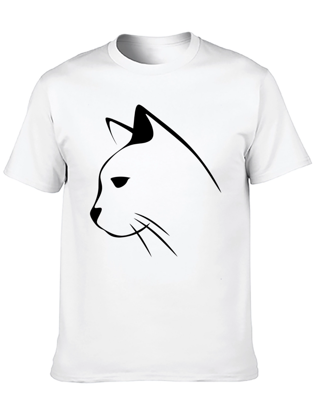 Minimalist Cat Silhouette Black T-Shirt