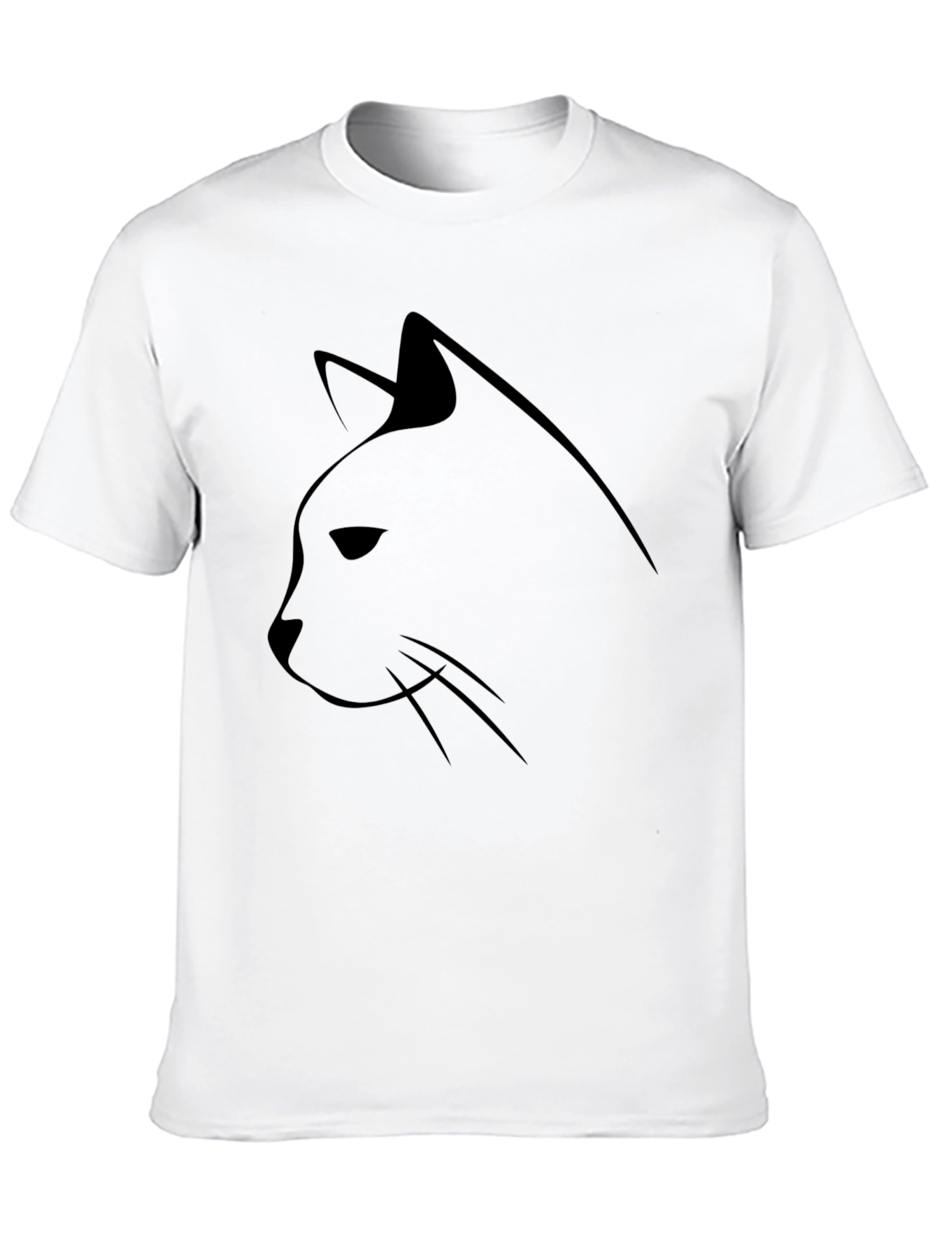 Minimalist Cat Silhouette Black T-Shirt