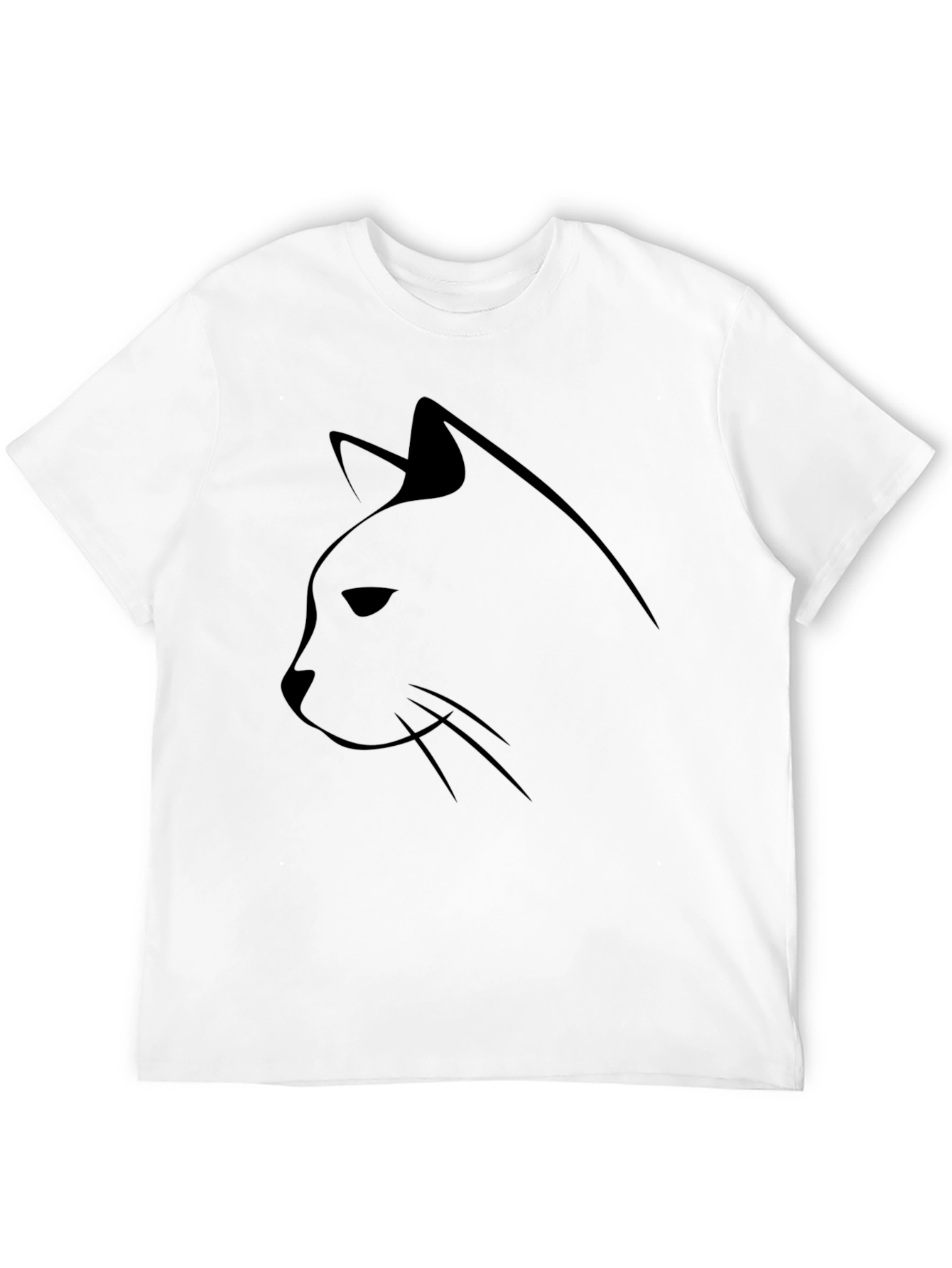 Minimalist Cat Silhouette Black T-Shirt