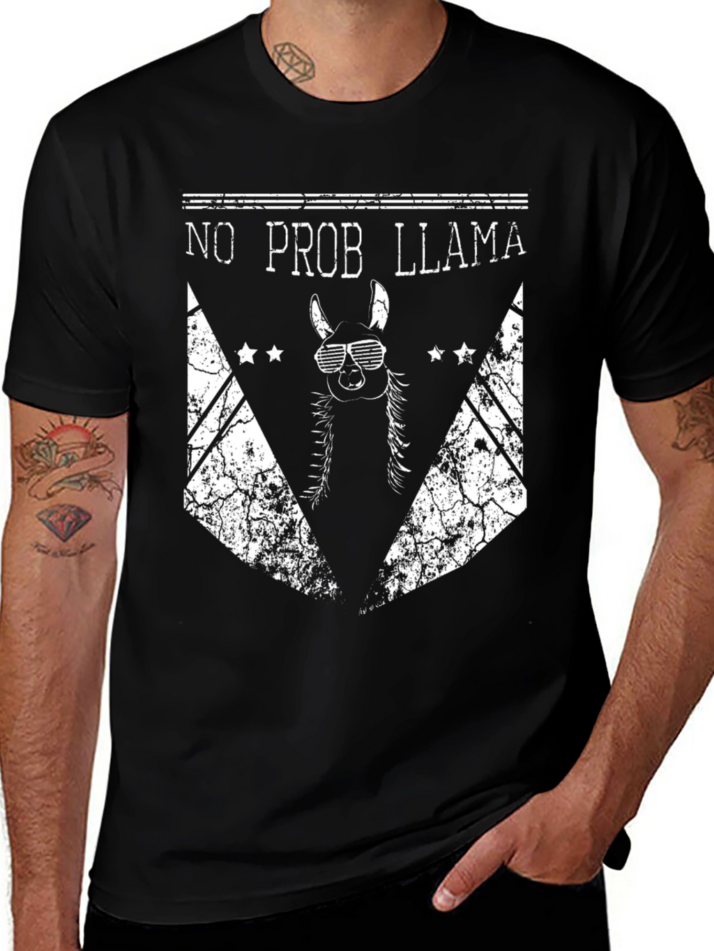 No Prob Llama Graphic T-Shirt - Cool Alpaca Design