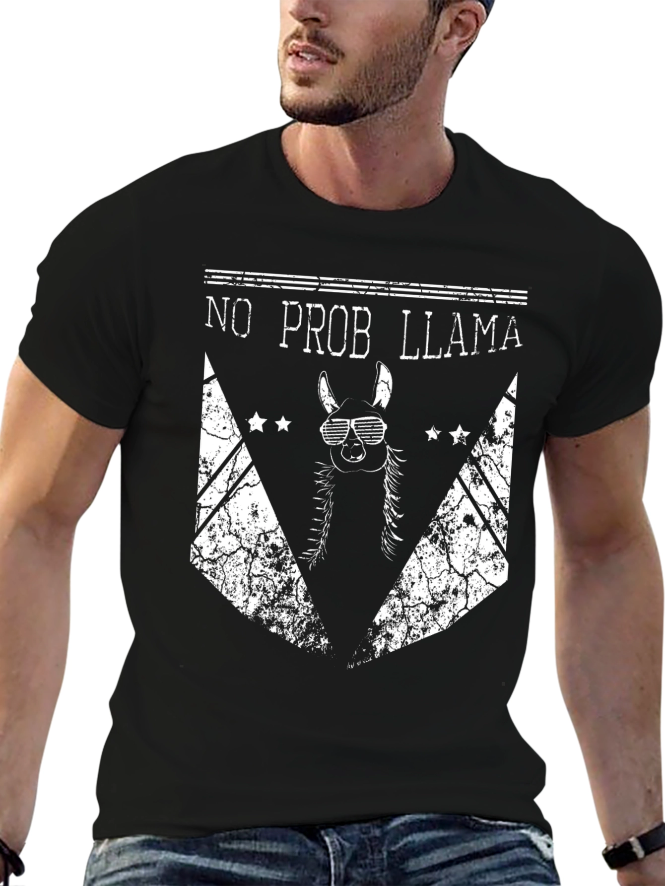 No Prob Llama Graphic T-Shirt - Cool Alpaca Design