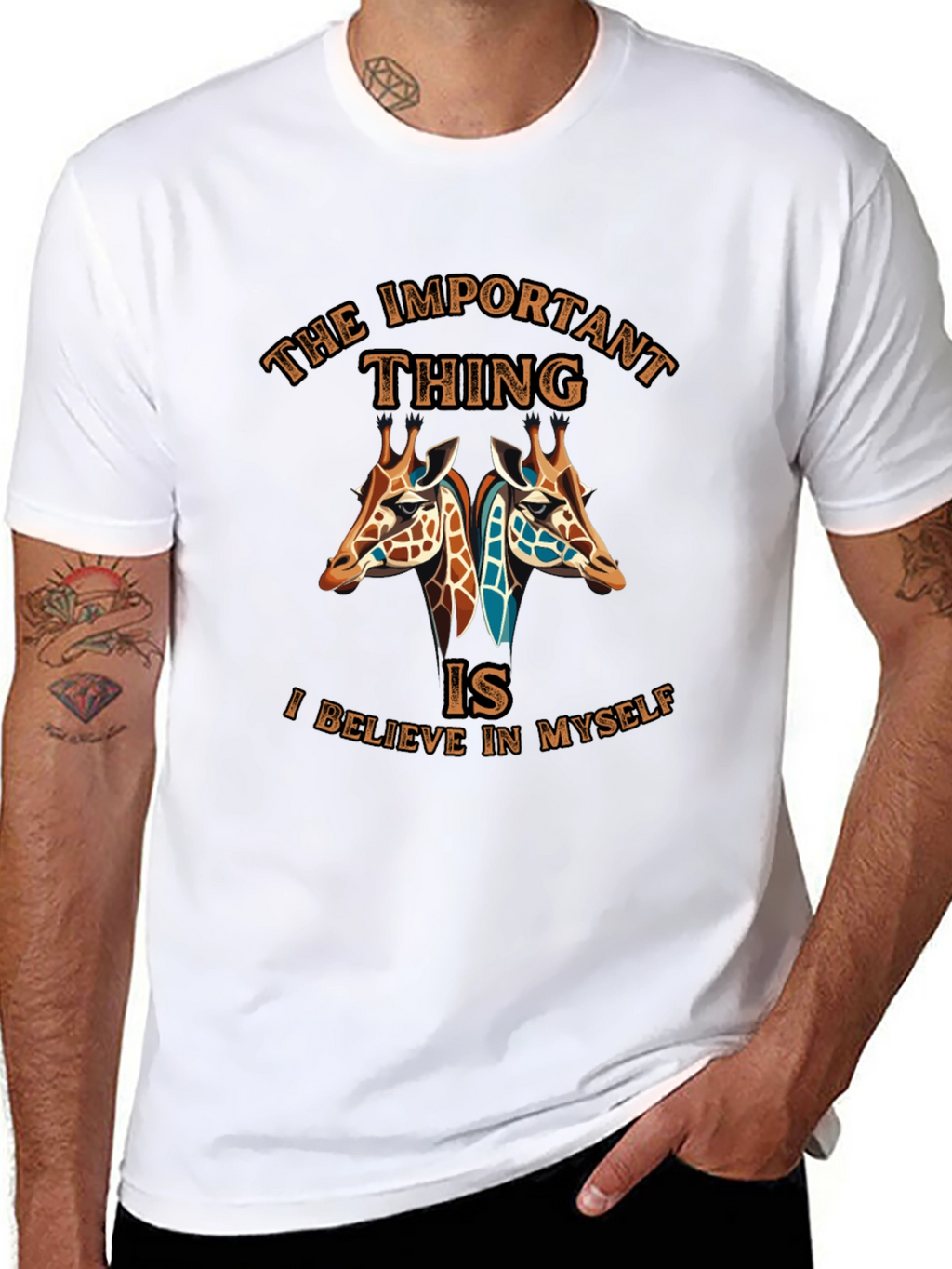 Giraffe Believe in Myself Graphic Tee