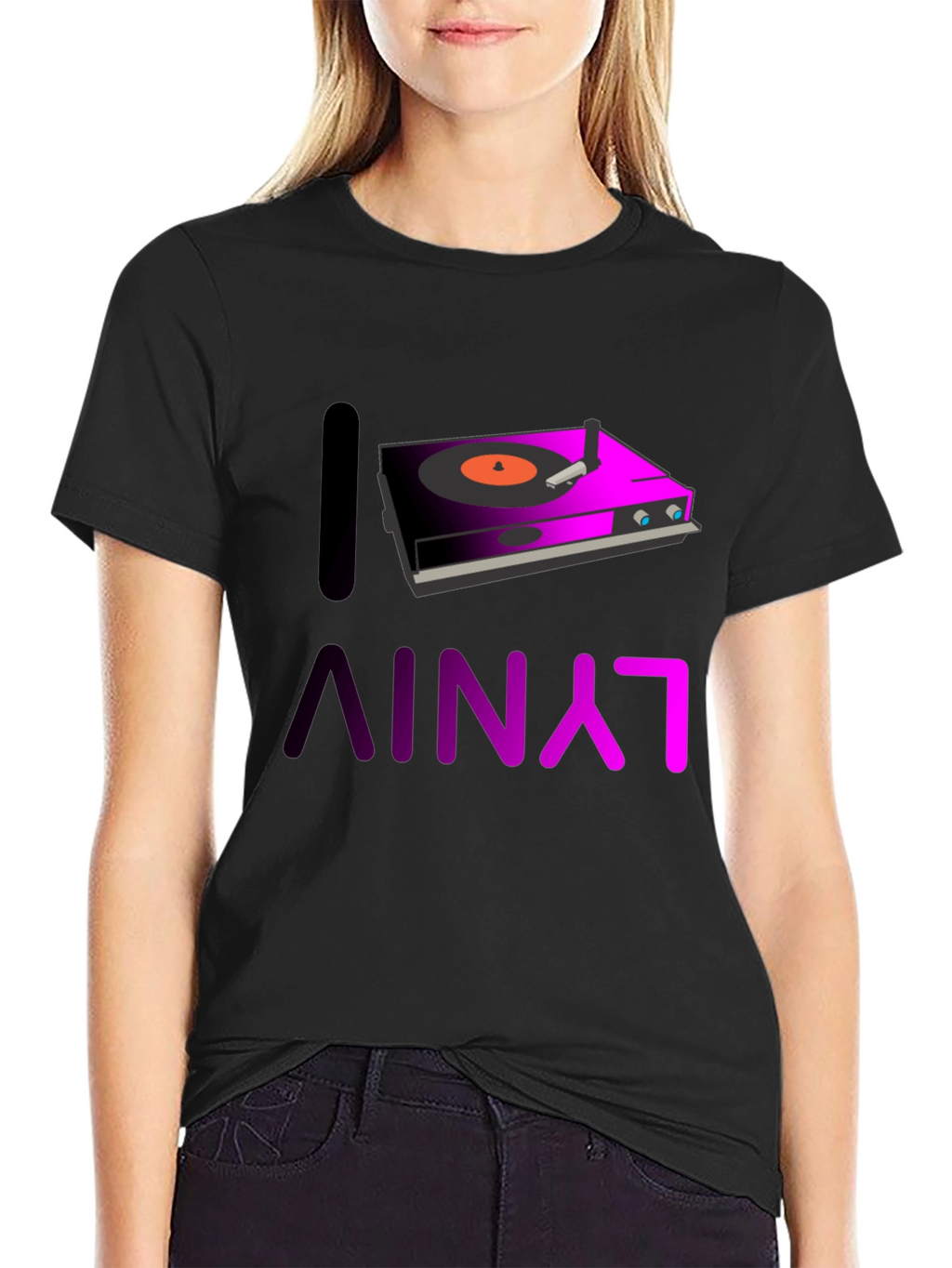 I Love Vinyl Graphic Tee - DJ Music Shirt