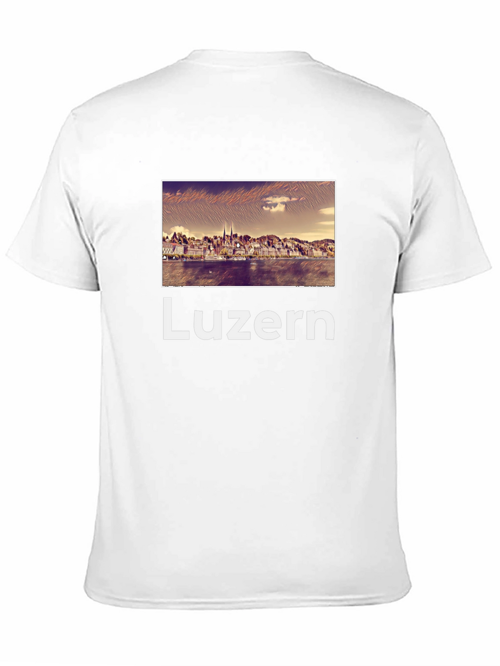 Luzern Cityscape Graphic Tee - Black Cotton T-Shirt
