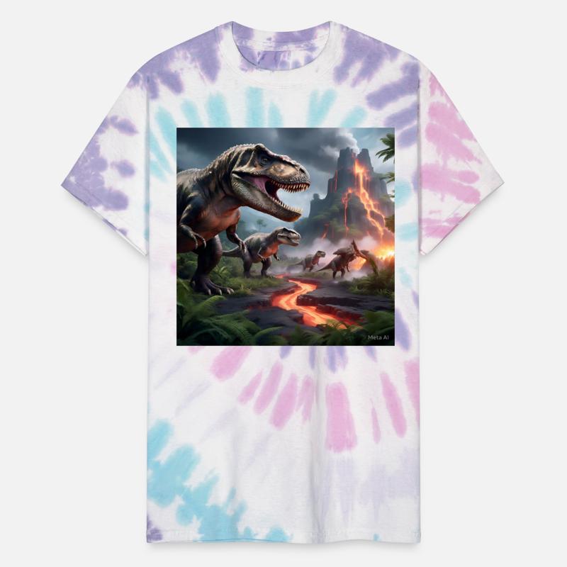 a breathtaking prehistoric dinosaurs landscape