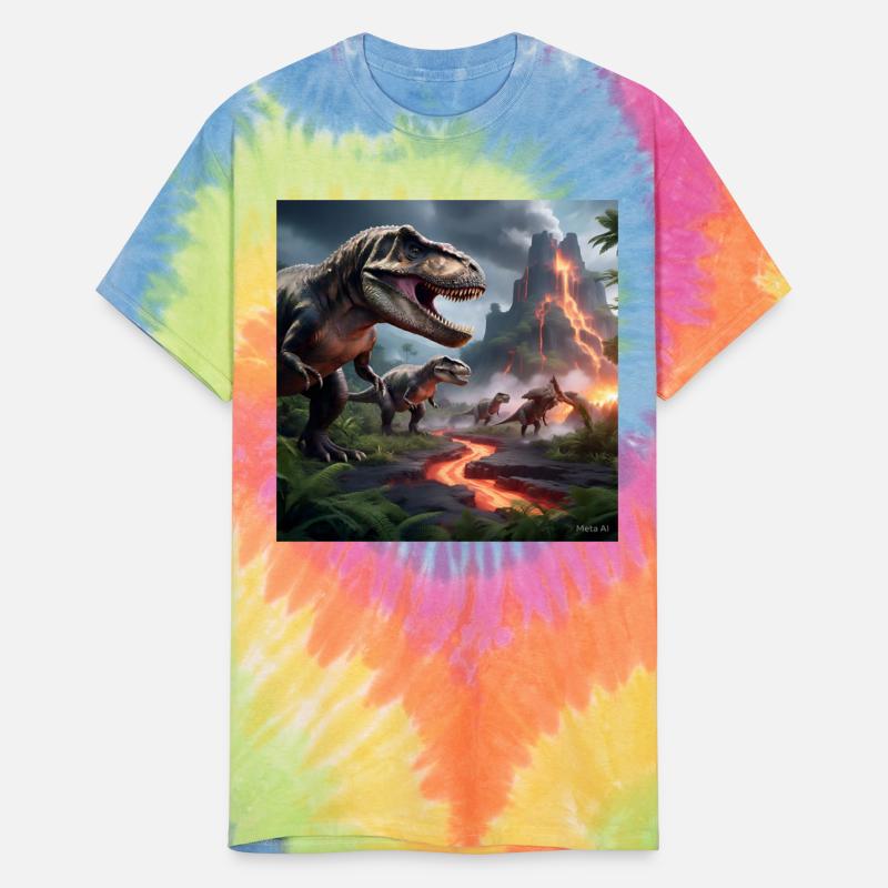 a breathtaking prehistoric dinosaurs landscape