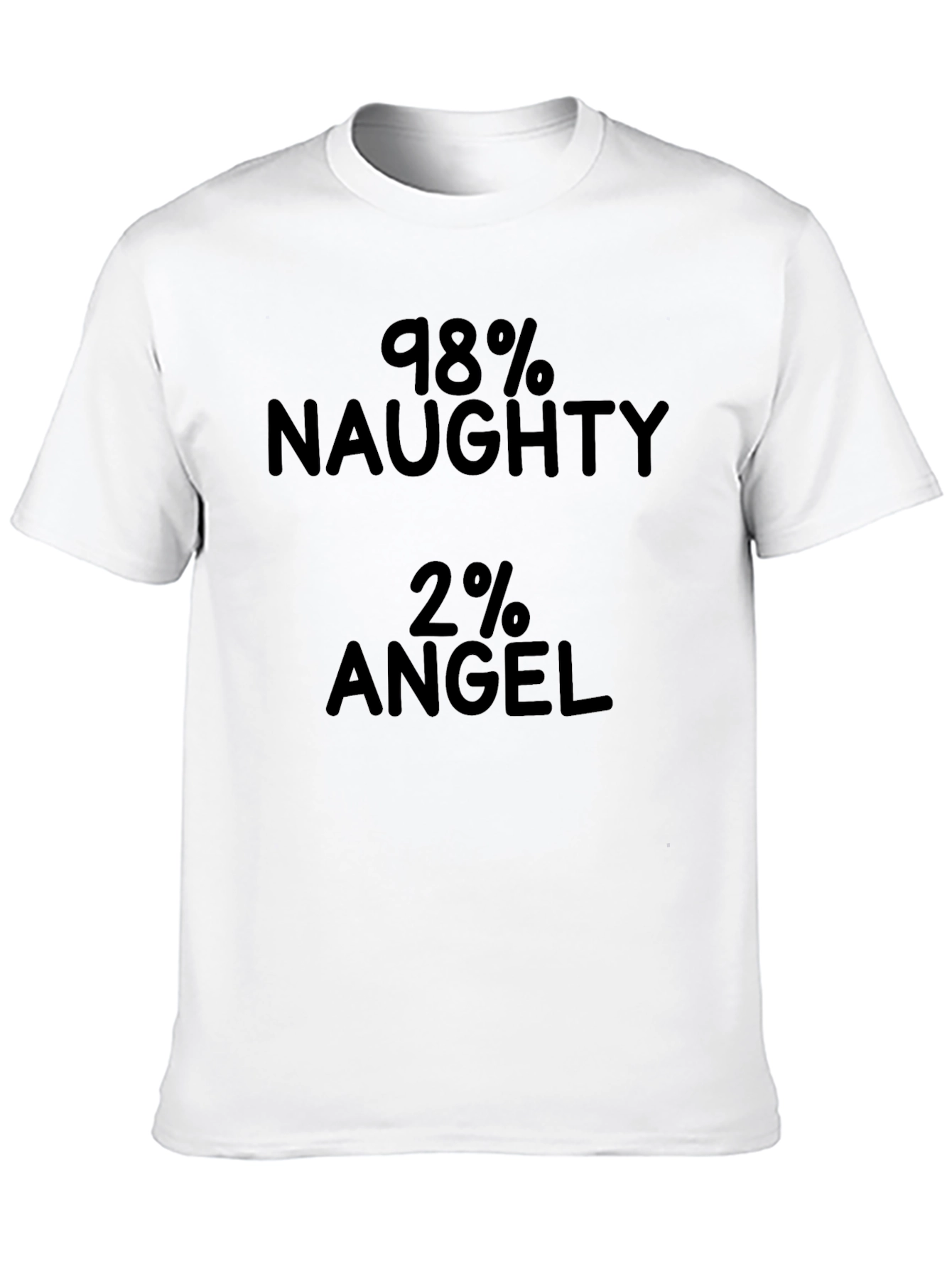 98% Naughty 2% Angel Graphic Tee - Black