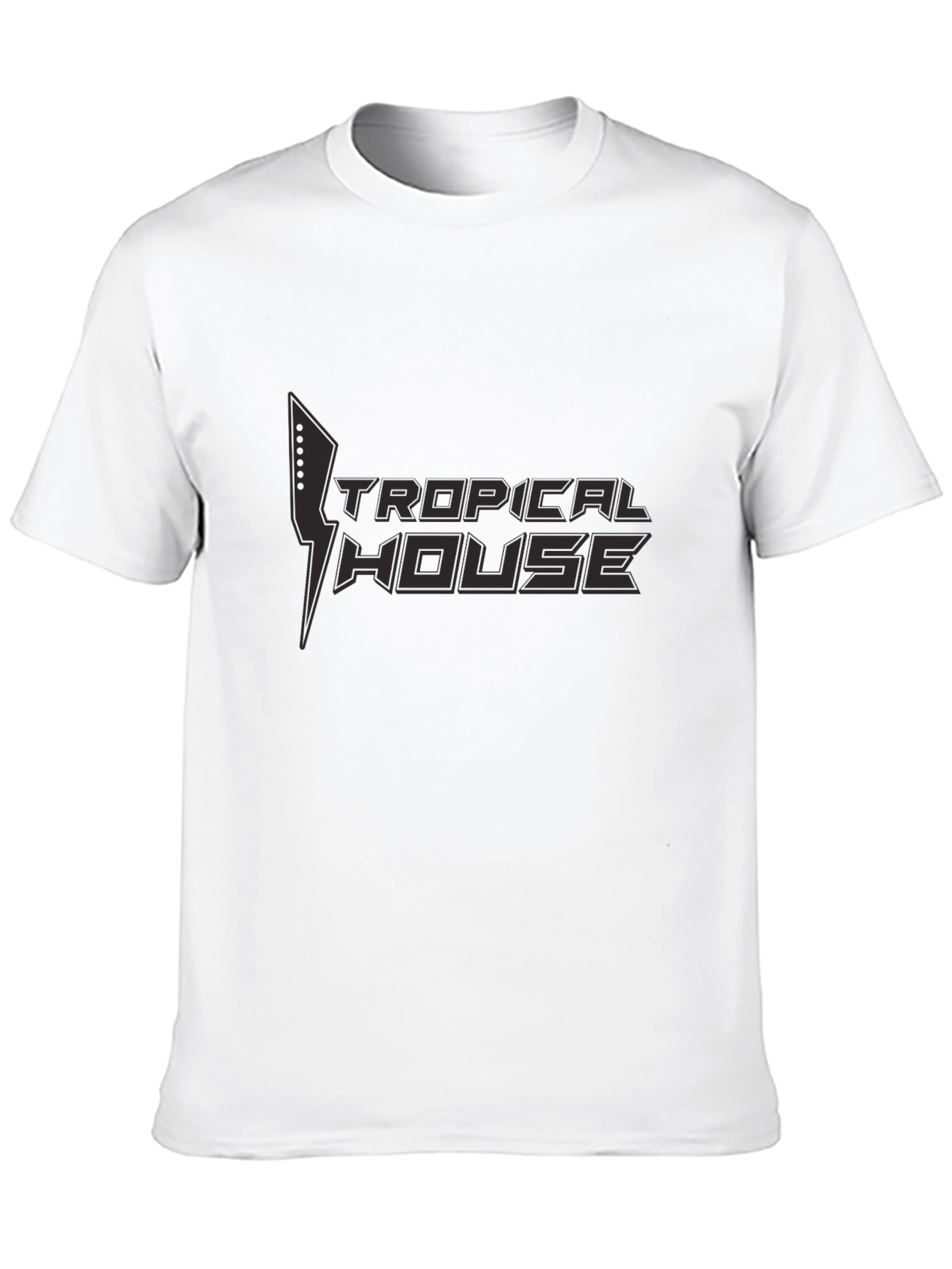 Tropical House Graphic Black T-Shirt