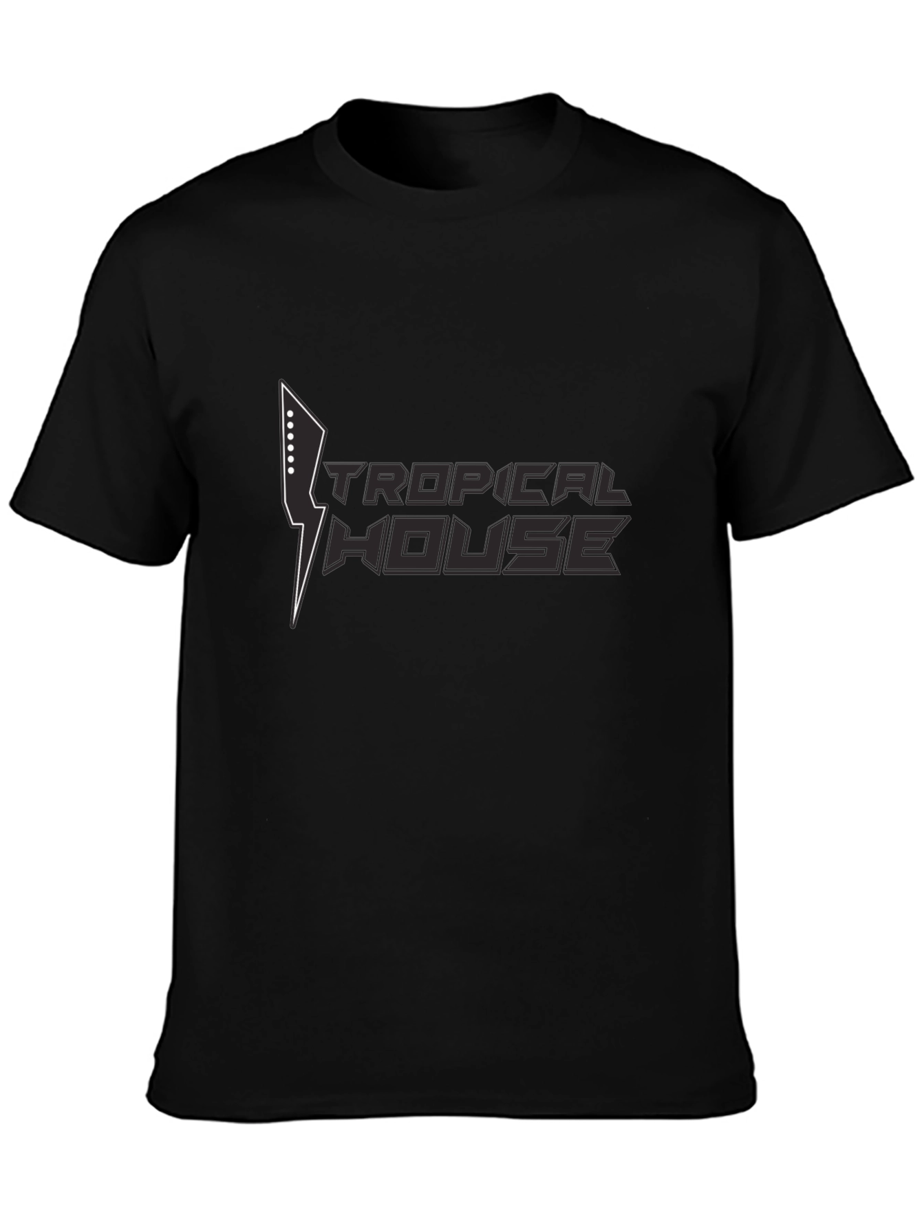 Tropical House Graphic Black T-Shirt
