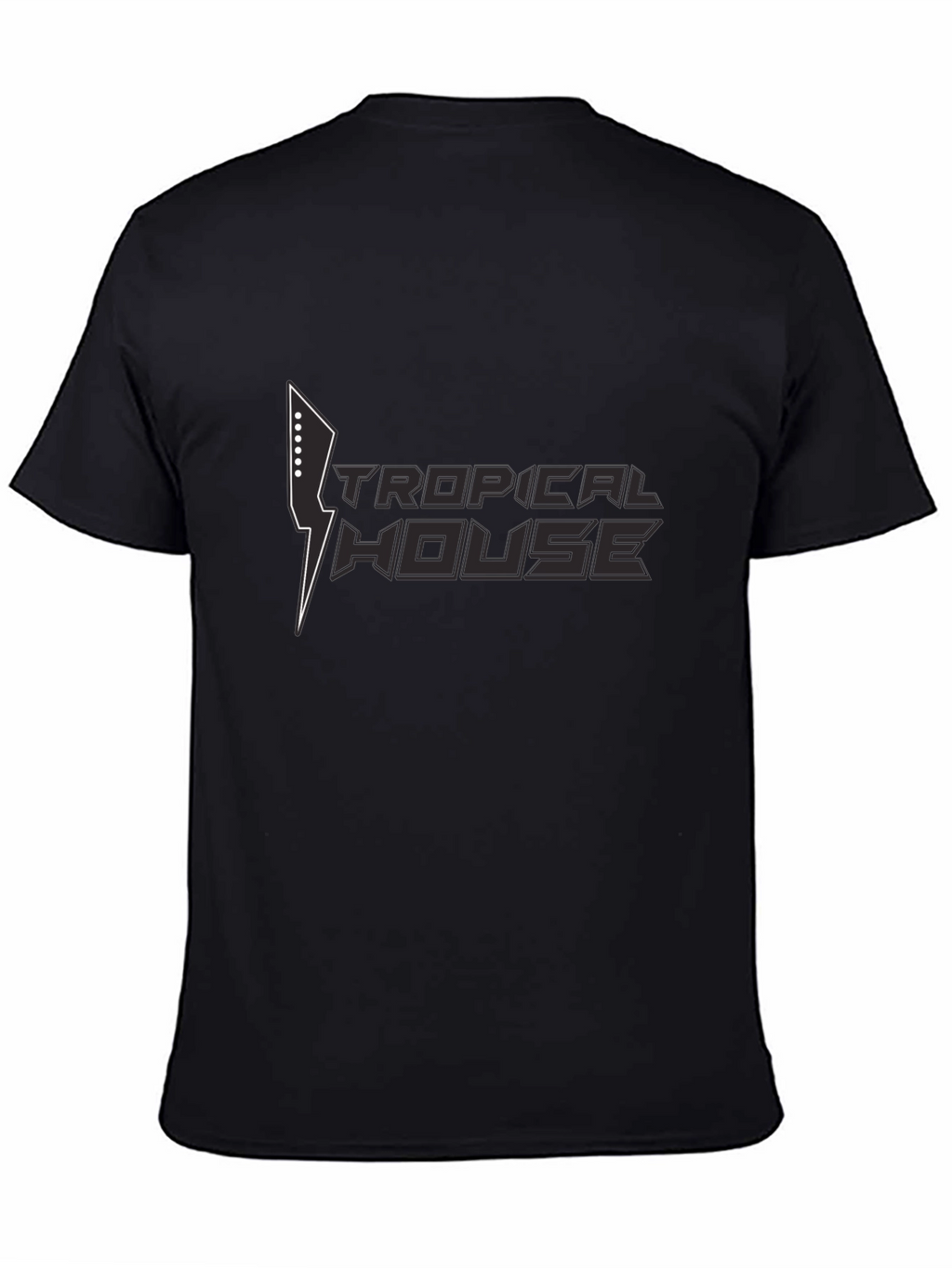 Tropical House Graphic Black T-Shirt