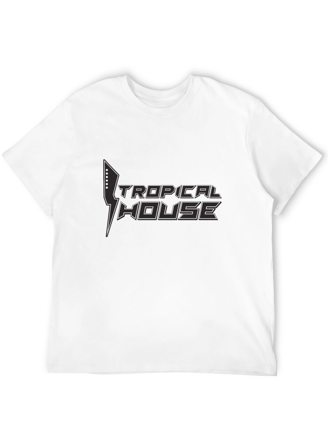 Tropical House Graphic Black T-Shirt